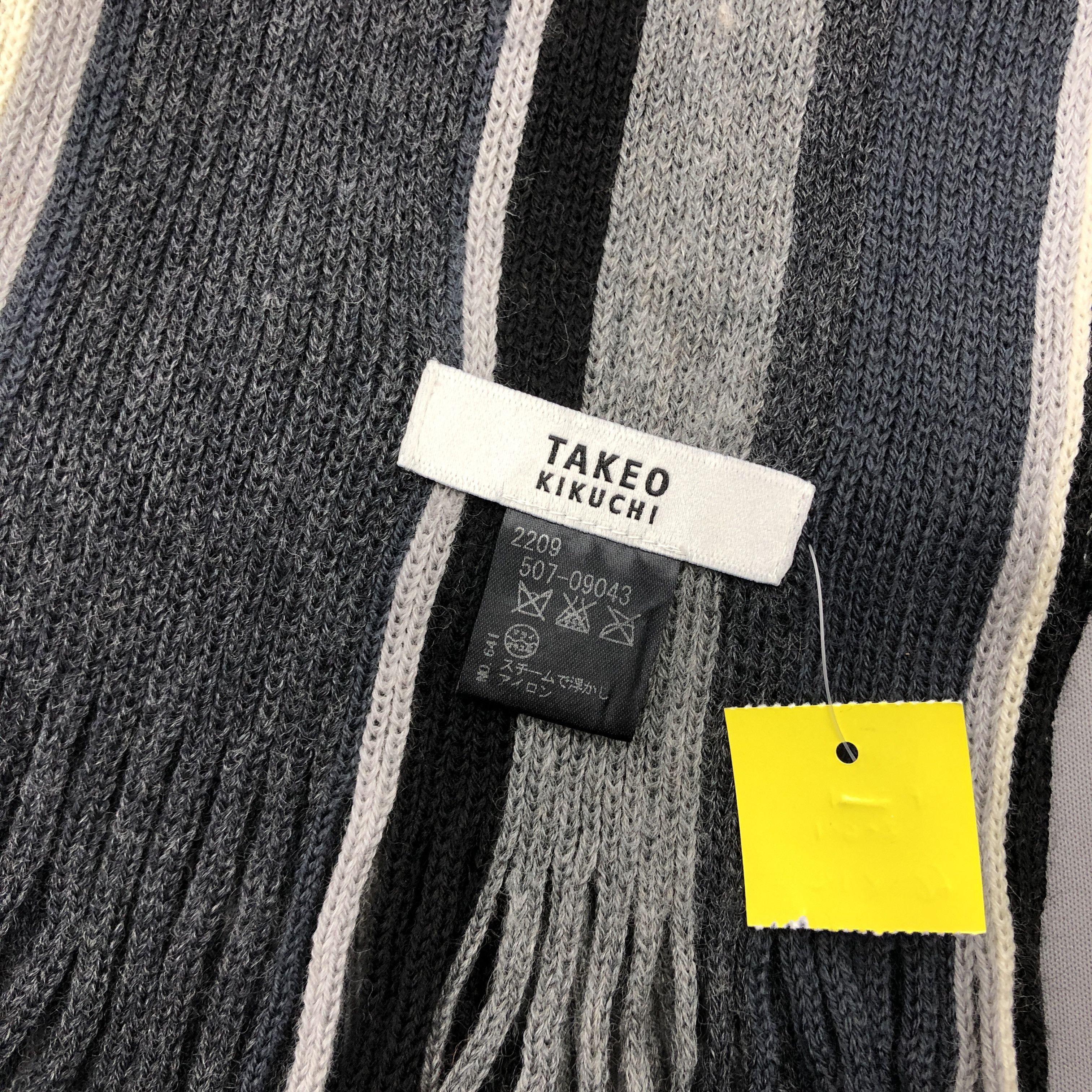 Japanese Brand Vintage Takeo Kikuchi Scarf Muffler Wool Cashmere Scarves Size ONE SIZE - 3 Thumbnail