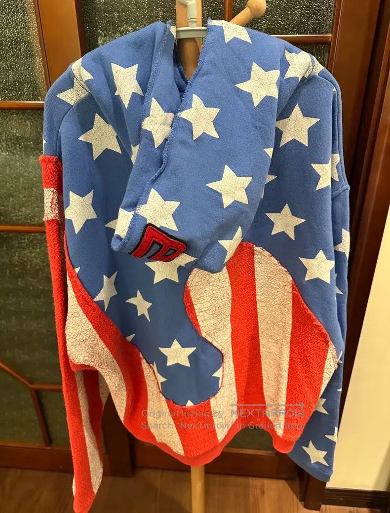 ERL ERL Star Flag Cracked Pattern Hooded Sweatshirt Size US L / EU 52-54 / 3 - 2 Thumbnail