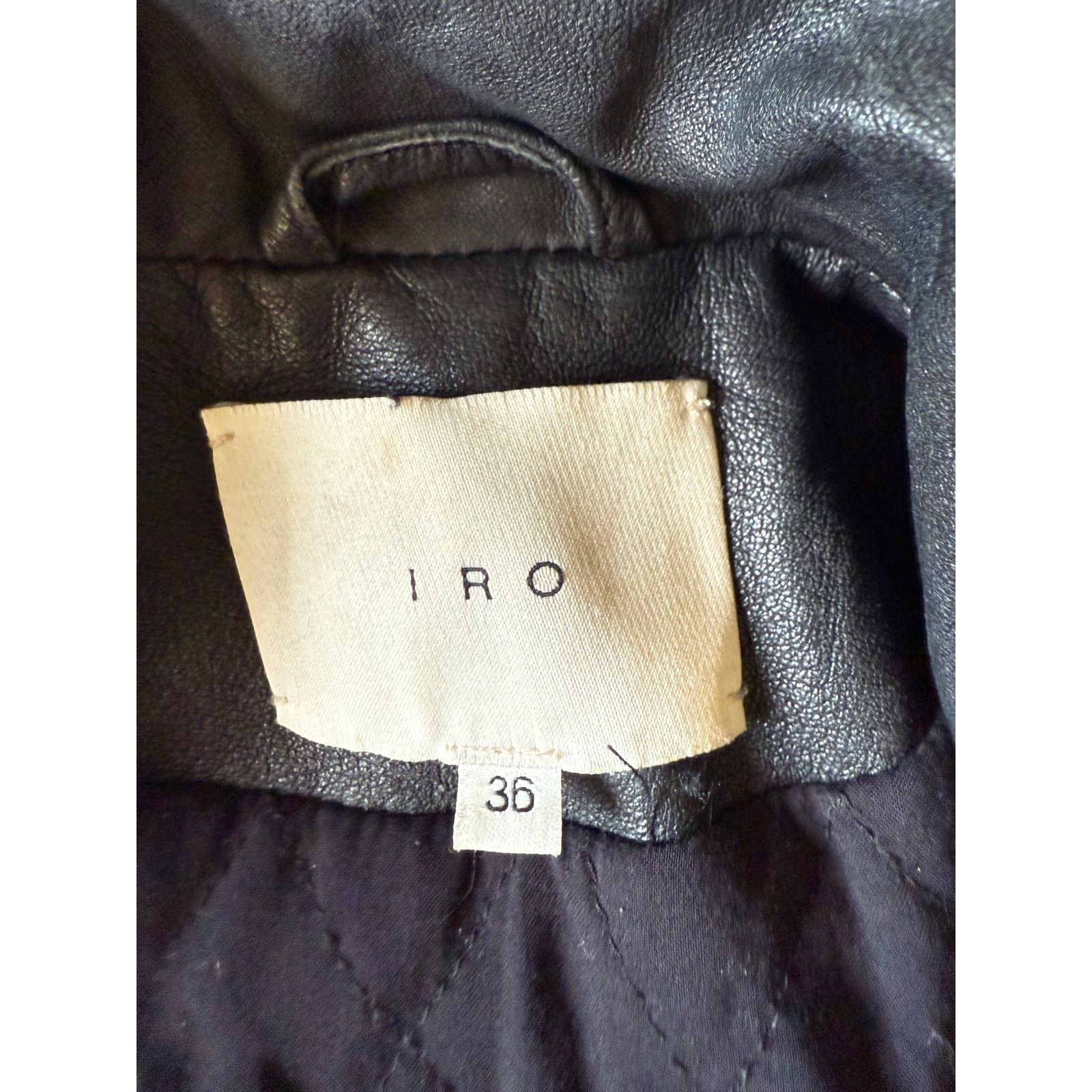 Iro IRO Blanca Leather 2 tone Motorcycle Jacket $1280 size 36/4 Size S / US 4 / IT 40 - 2 Thumbnail