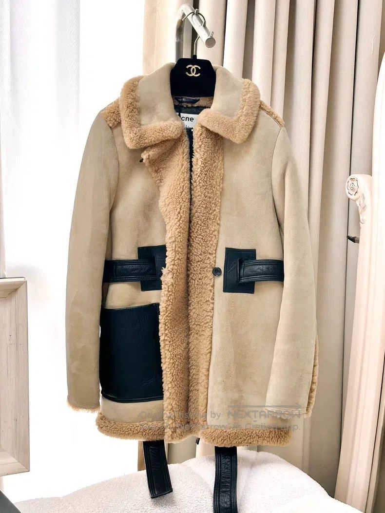 Acne Studios Acne Studios Khaki Camel Fur and Leather Coat Size XXS / US 00 / IT 34 - 1 Thumbnail