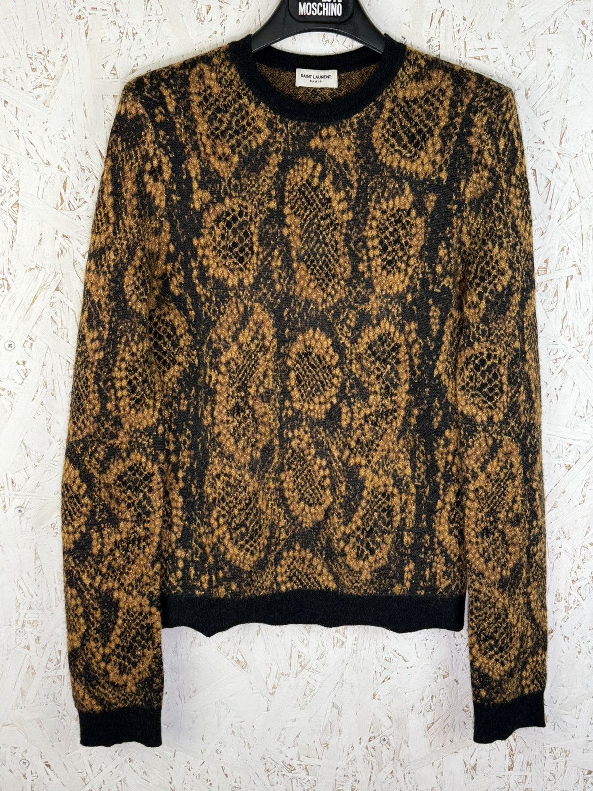 Saint Laurent Paris Saint Laurent Paris Snakeskin Jacquard Wool Sweater S Size S / US 4 / IT 40 - 1 Thumbnail