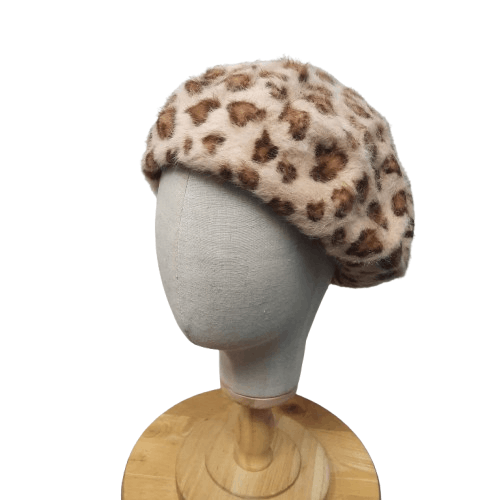 If Six Was Nine 💥 Ingni harajuku style leopard fur beret hat Size ONE SIZE - 2 Thumbnail