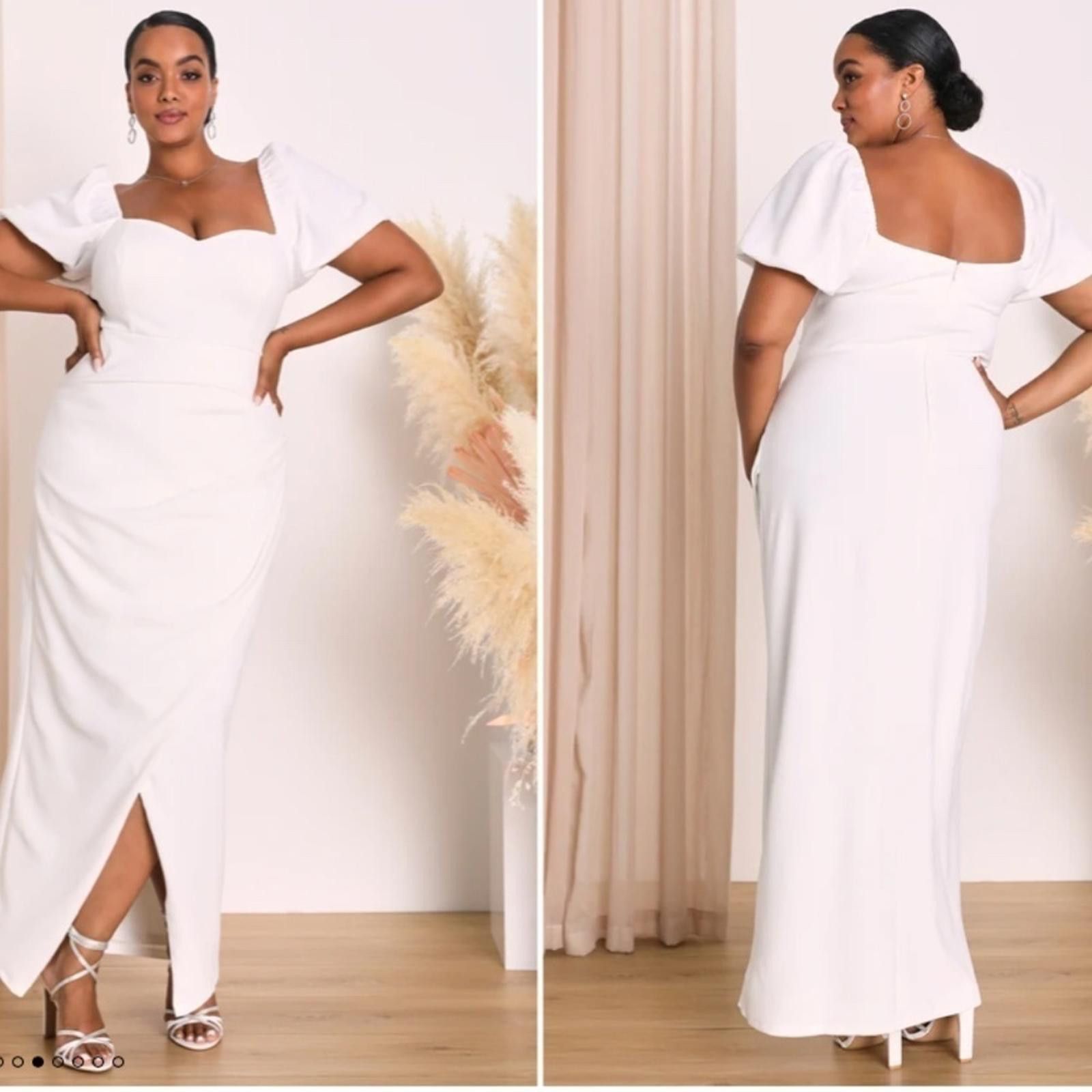 Lulus LULUS Bridal Wedding Chic Modern Sexy Sweetheart Puff Sleeve Size M / US 6-8 / IT 42-44 - 4 Thumbnail