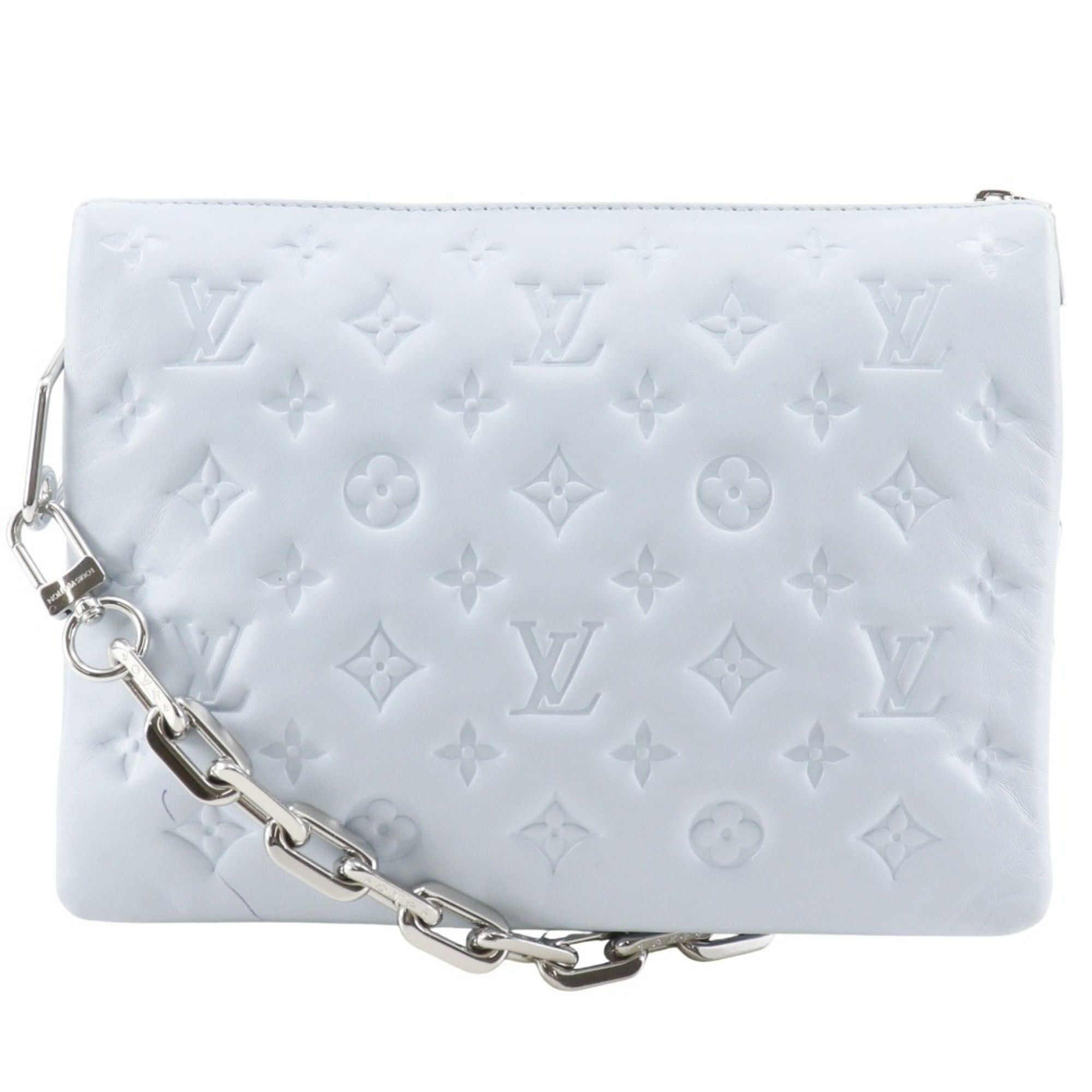 Louis Vuitton Louis Vuitton Kussan PM Shoulder Bag in Monogram Embossed Lamb Leather, Blue Glacier, Light Blue, A5, Women's Size ONE SIZE - 1 Thumbnail