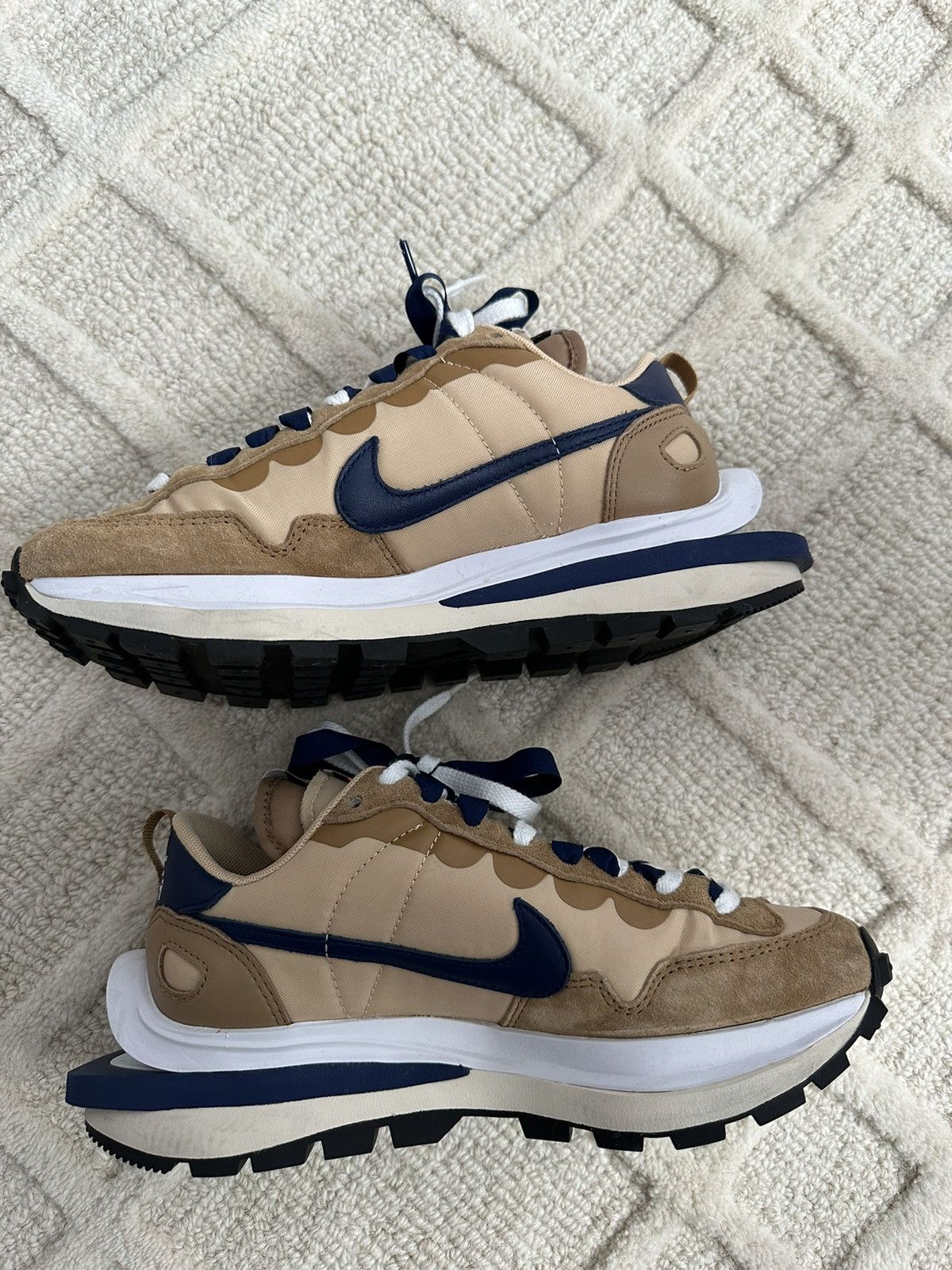 Nike × Sacai Nike Vaporwaffle Sacai ‘Sesame Blue Void’ Size US 5.5 / EU 38 - 2 Thumbnail