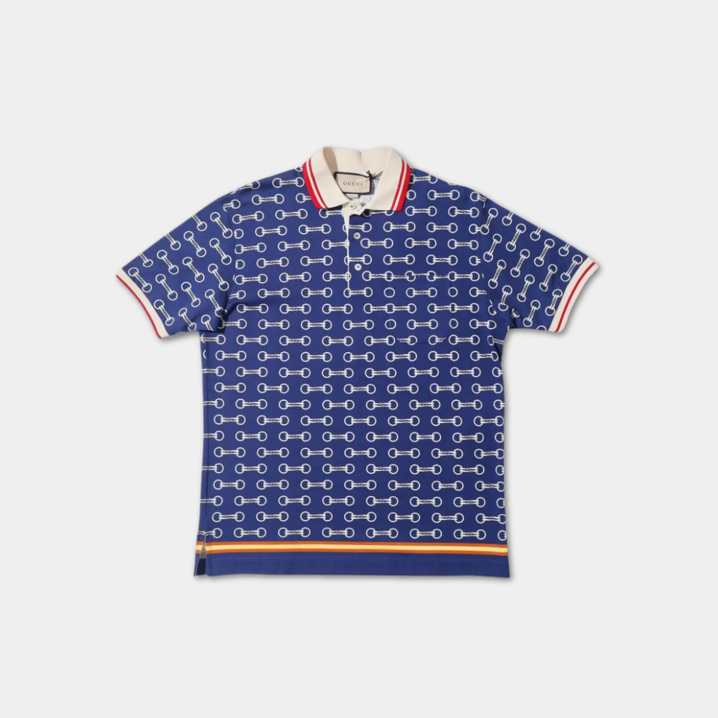 トップス GUCCI Horsebit Print Cotton Polo Shirt GUCCI Horsebit Print Cotton Polo Shirt