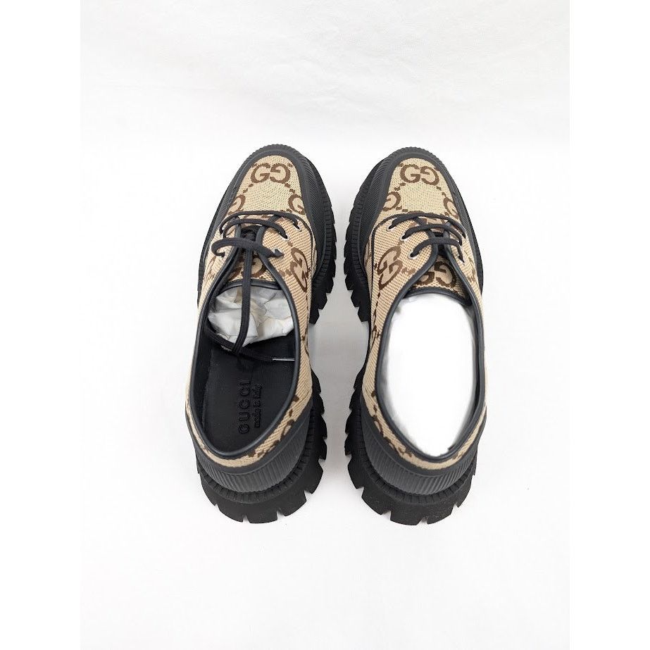 Gucci o1rshd1 Macro GG Canvas Soft Shoes in Camel Ebony/Nero Size US 12.5 / EU 45-46 - 20 Thumbnail