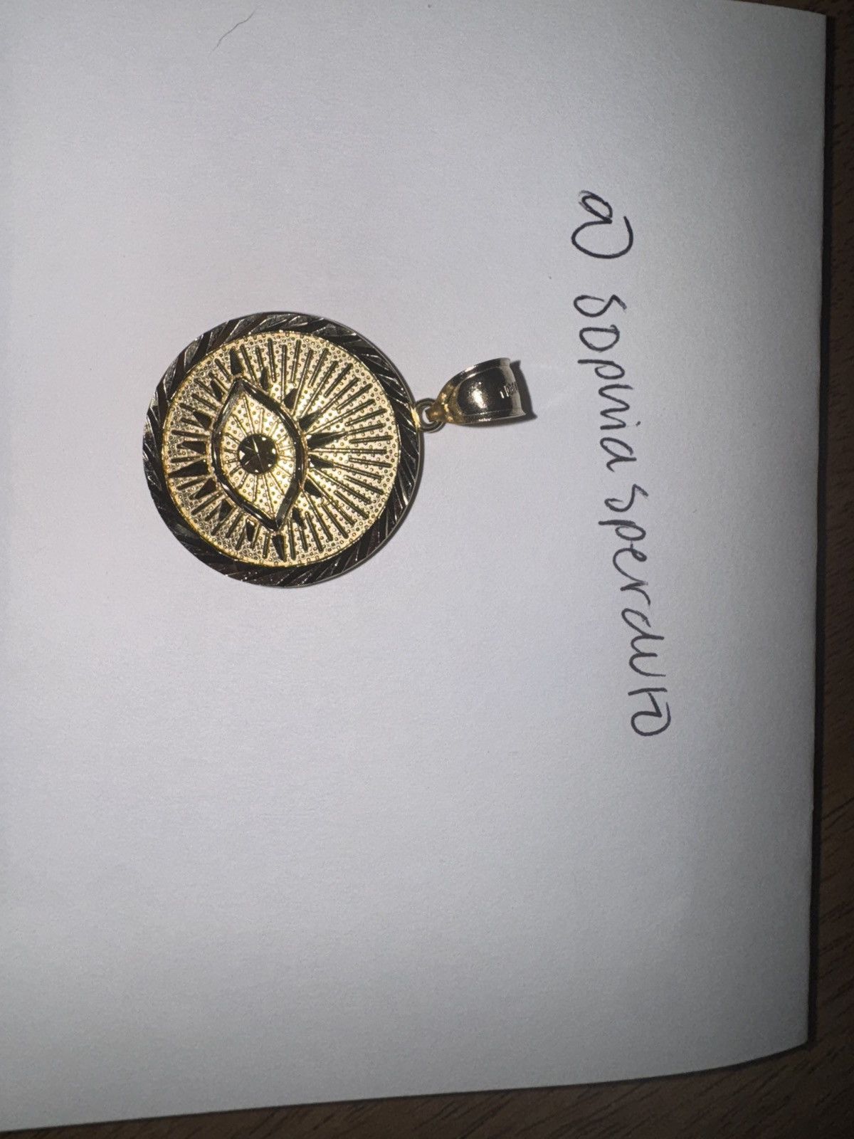 Other 14k gold evil eye circle pendant Size ONE SIZE - 6 Thumbnail