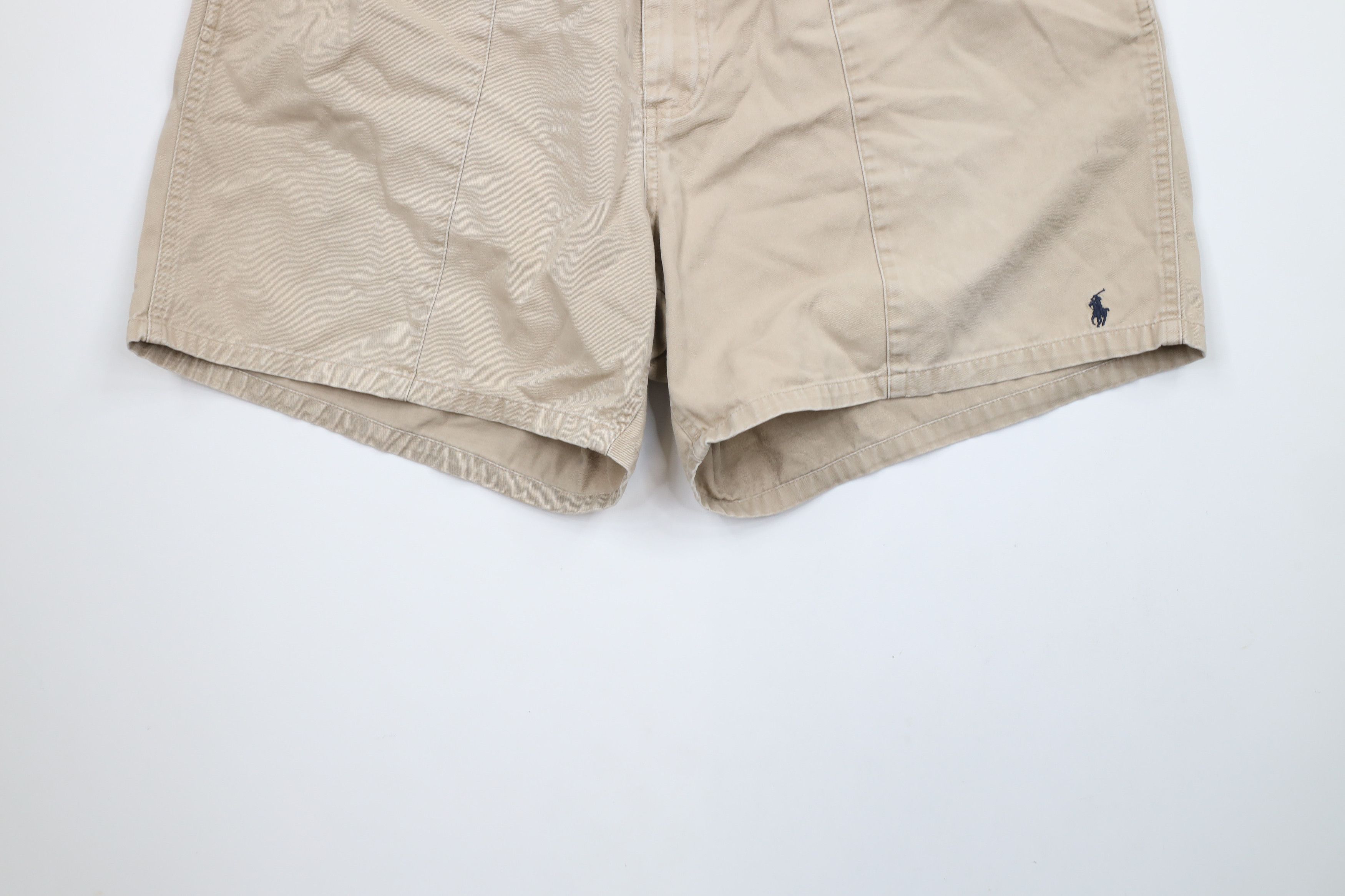Ralph Lauren × Vintage Vintage 90s Ralph Lauren Spell Out Above Knee Shorts Beige Size US 38 / EU 54 - 4 Thumbnail