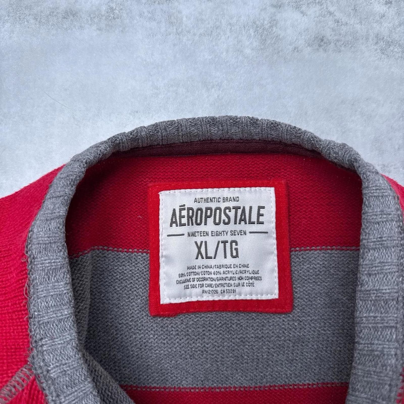 Aeropostale Y2K Aeropostale Red Striped 00s Long Sleeve Sweatshirt Size US XL / EU 56 / 4 - 4 Thumbnail