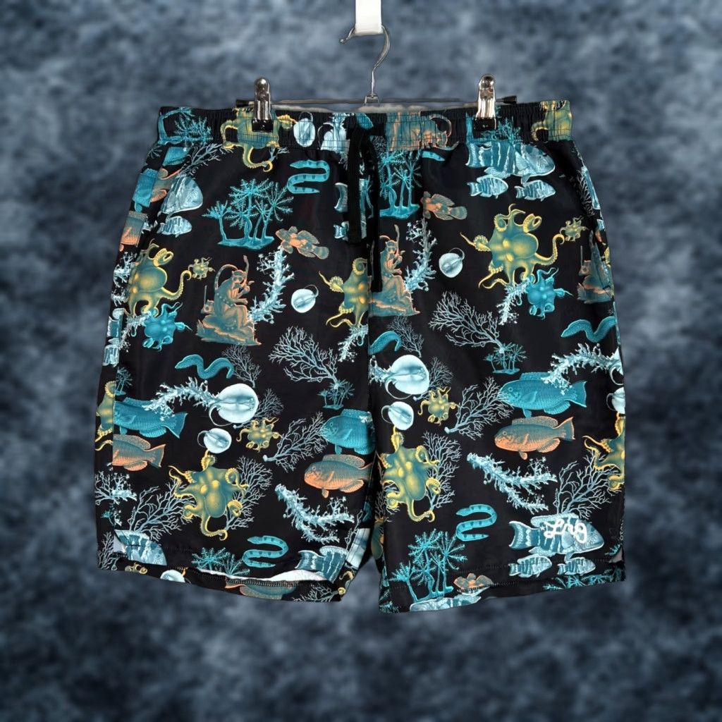 Swims LRG Mens Underwater Graphic Swim Shorts Large Polyester Black Multicolor Size US 33 - 1 Thumbnail