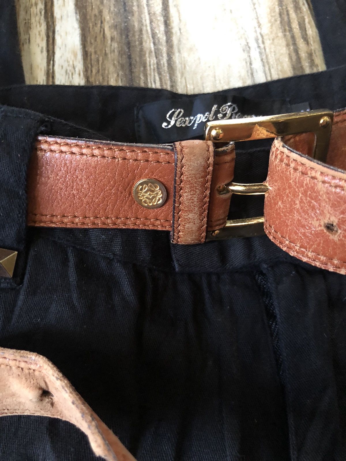 Loewe Luxury Loewe retro pebbled cowhide leather belt casual Size 40 - 4 Thumbnail