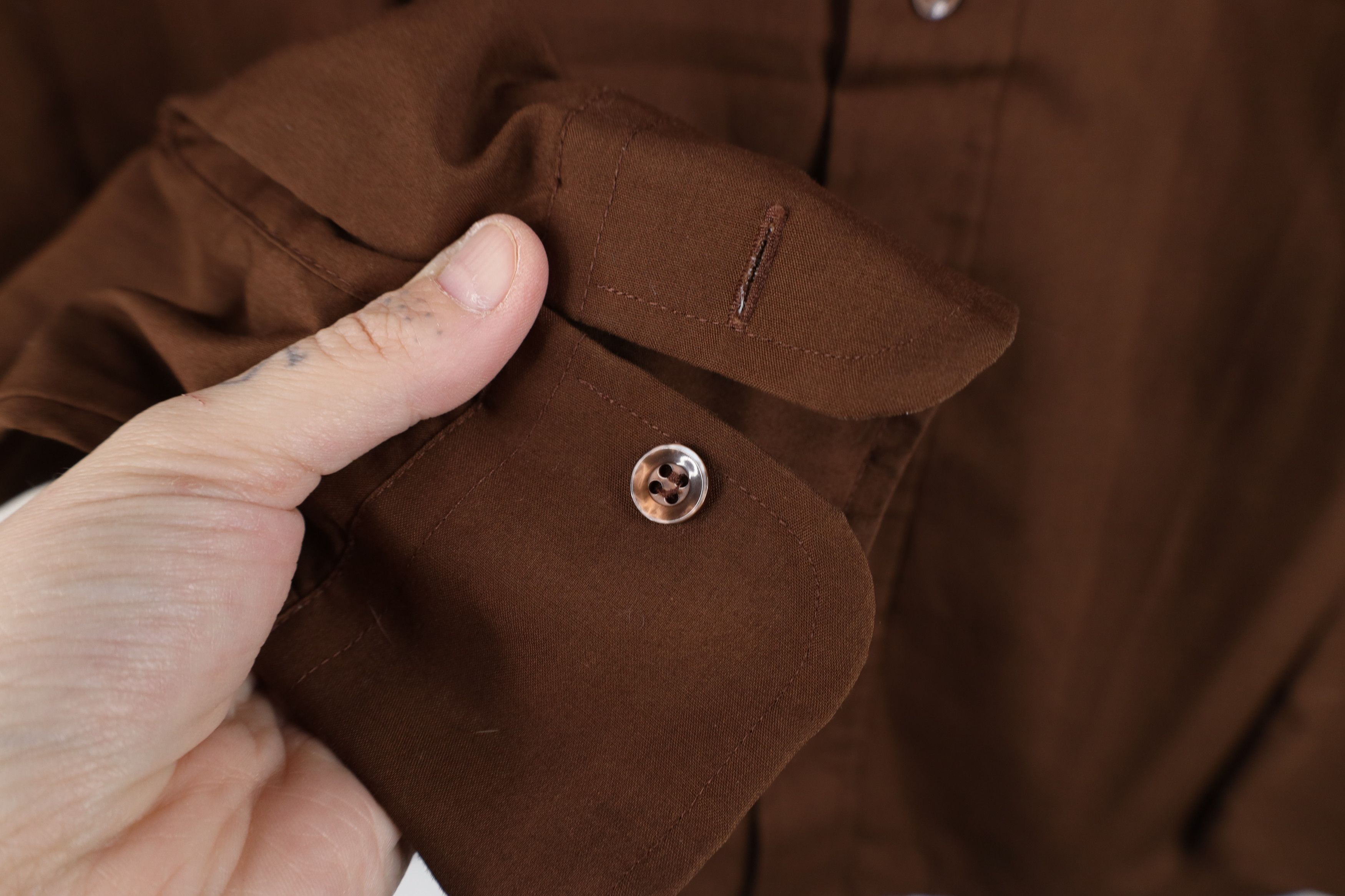 Vintage Vintage 70s Streetwear Faded Collared Button Shirt Brown Size US M / EU 48-50 / 2 - 4 Thumbnail