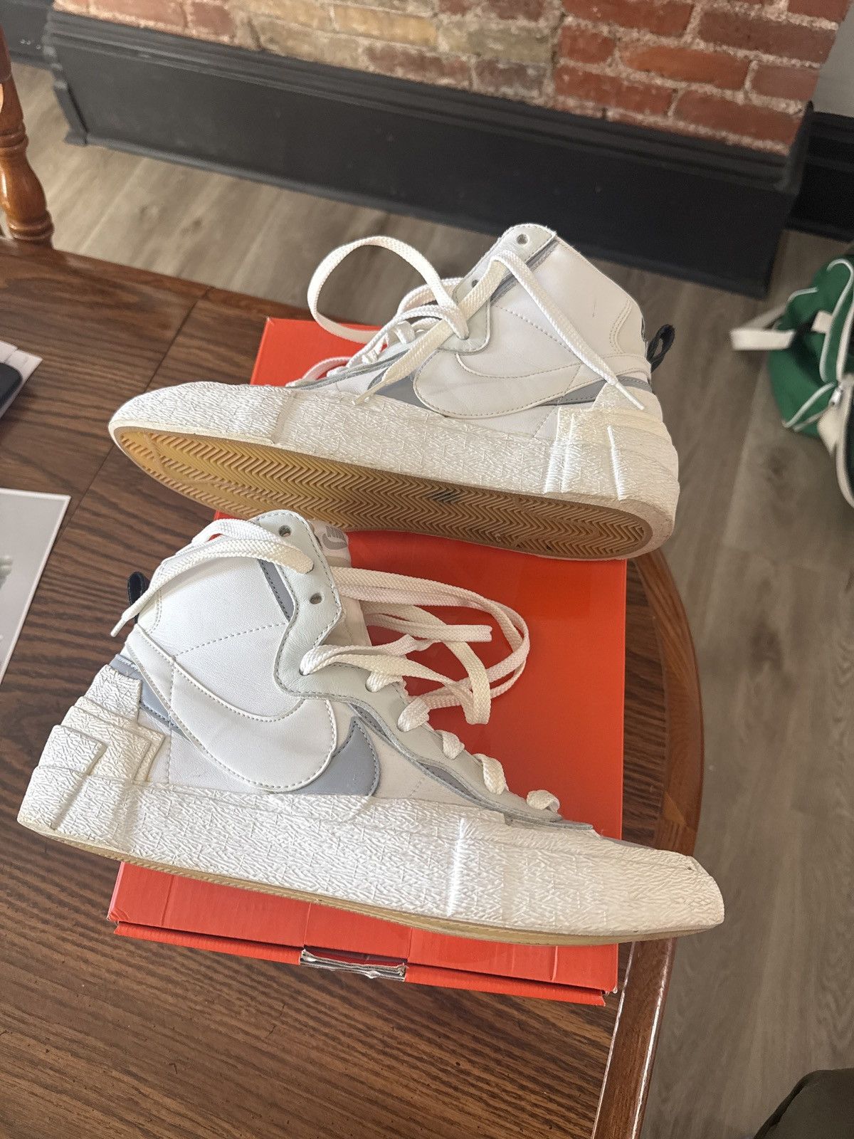Nike × Sacai Nike Blazer High Sacai White Grey Size US 11 / EU 44 - 1 Thumbnail