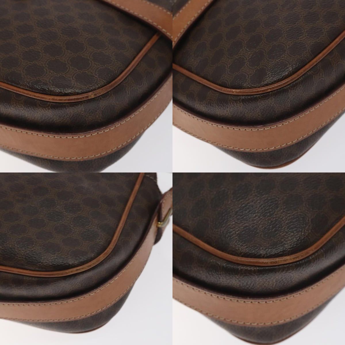 Celine CELINE Macadam Canvas Shoulder Bag Pvc Leather Brown Gold Size ONE SIZE - 10 Thumbnail