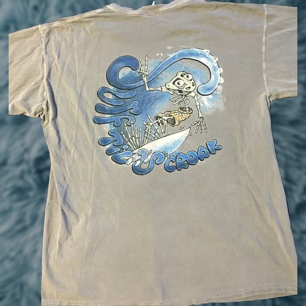 Vintage VINTAGE Peace Frogs Shirt XL Gray Distress Surf Grunge 90s Funny T-Shirt Mens XL Surf & Skate Graphic Tee Size US XL / EU 56 / 4 - 1 Thumbnail