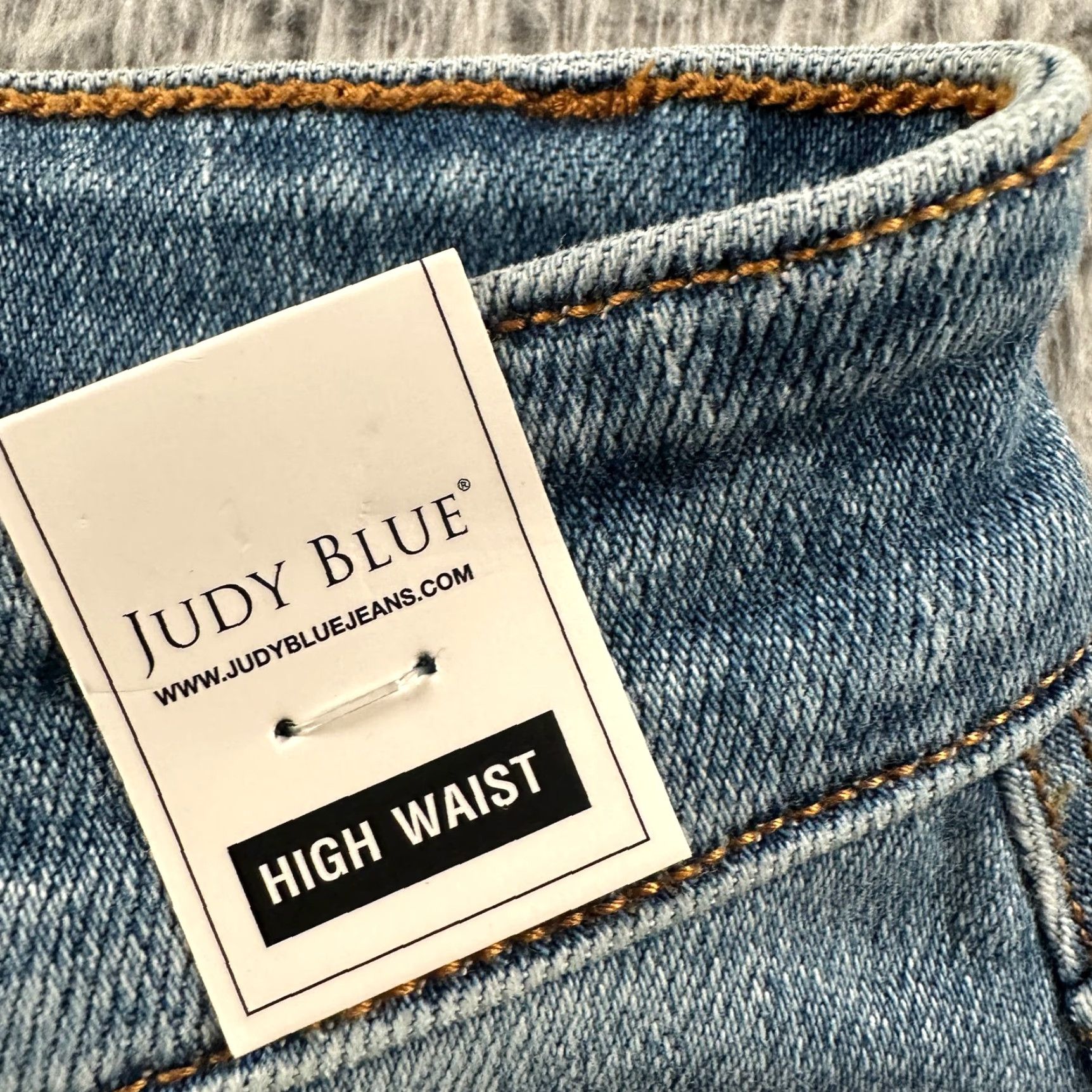 Vintage Judy Blue Jeans Womens 16W 90s Straight High Waist Cargo Light Blue NWT Size 38" / US 16 / IT 52 - 6 Thumbnail