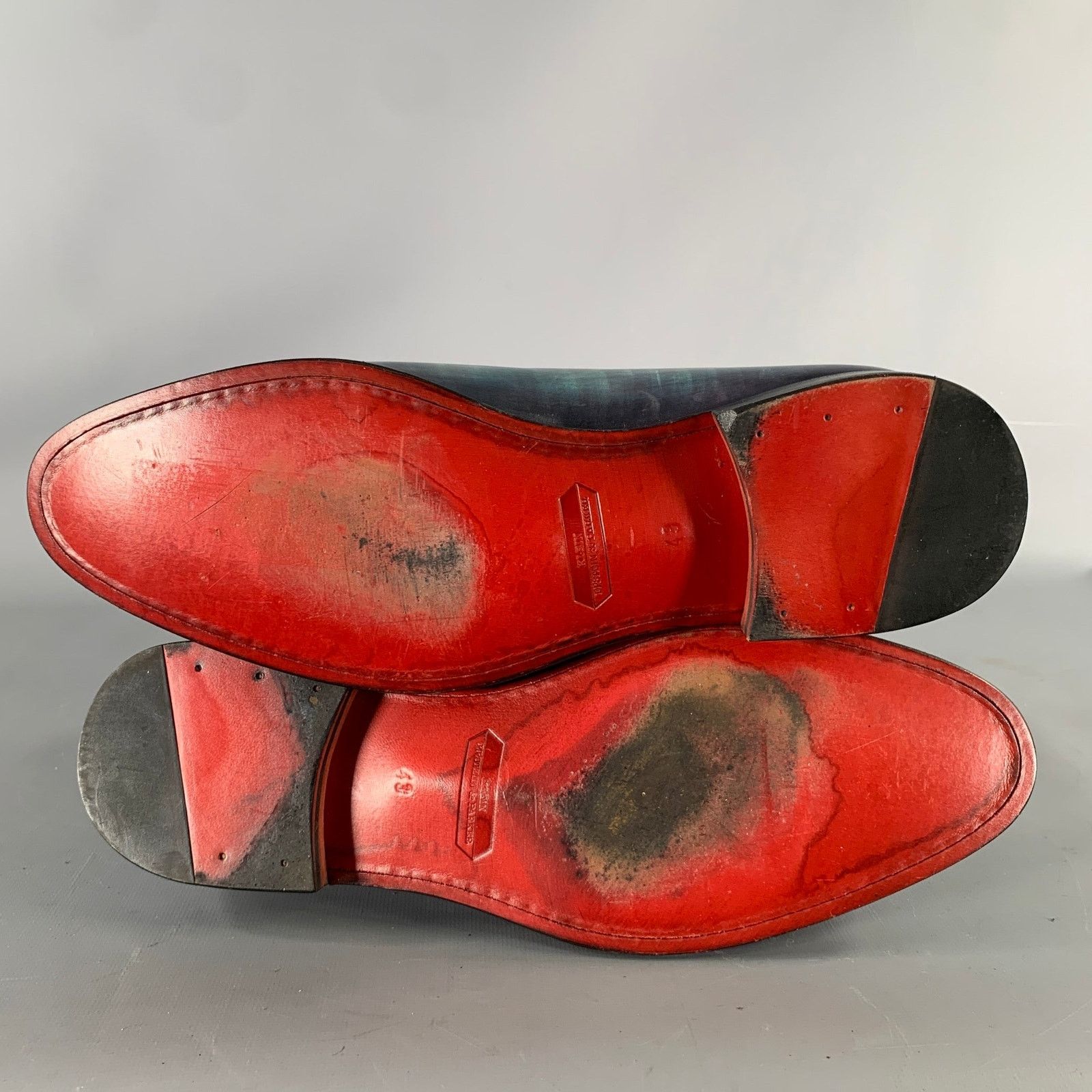Other KLEIN EPSTEIN & PARKER Turquoise Blue Leather Loafers Size US 9.5 / EU 42-43 - 6 Thumbnail