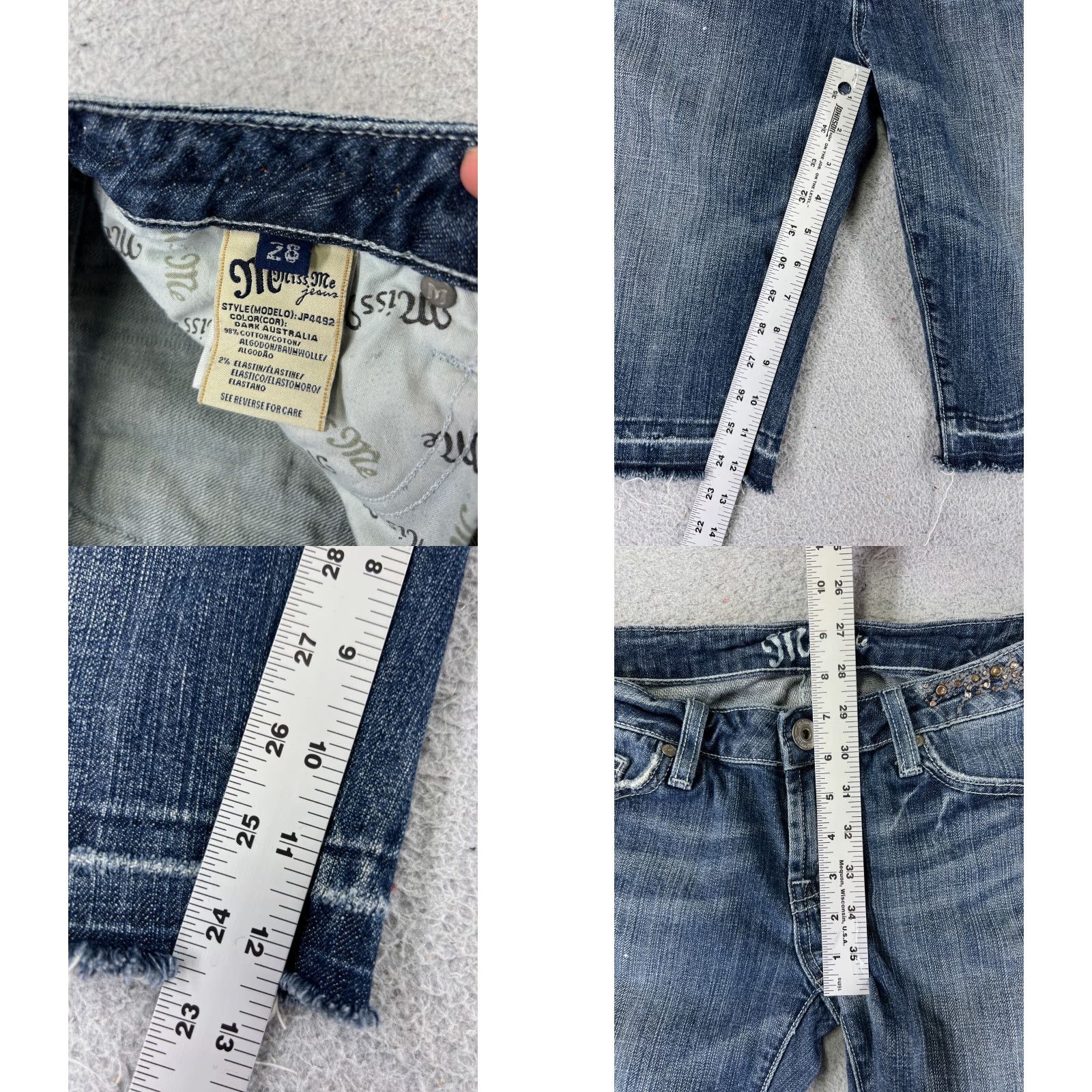 Miss Me Miss Me Shorts Denim Cut-Off Womens 28 Blue Cotton Blend Embellished Bling 28x12 Casual Party/Cocktail Size 28" / US 6 / IT 42 - 8 Thumbnail