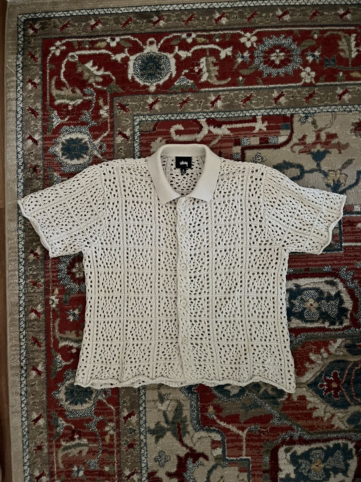 トップス stussy mesh poro Stüssy - Big Mesh Polo Sweater | HBX - Globally Curated