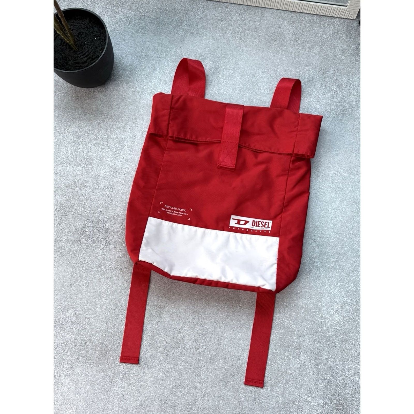 Diesel Diesel Backpack Y2K Red White Unisex Sports Bag Size ONE SIZE - 2 Thumbnail