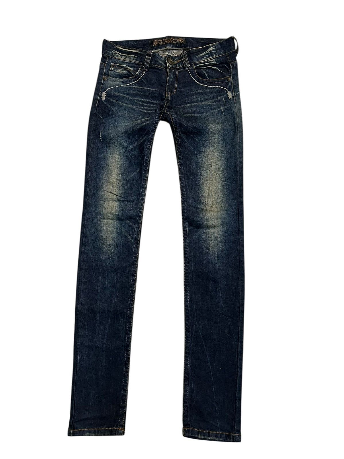 If Six Was Nine × KMRii × Le Grande Bleu (L.G.B.) Skull Red Pepper Japanese Punk Denim Jeans Size US 29 - 5 Thumbnail