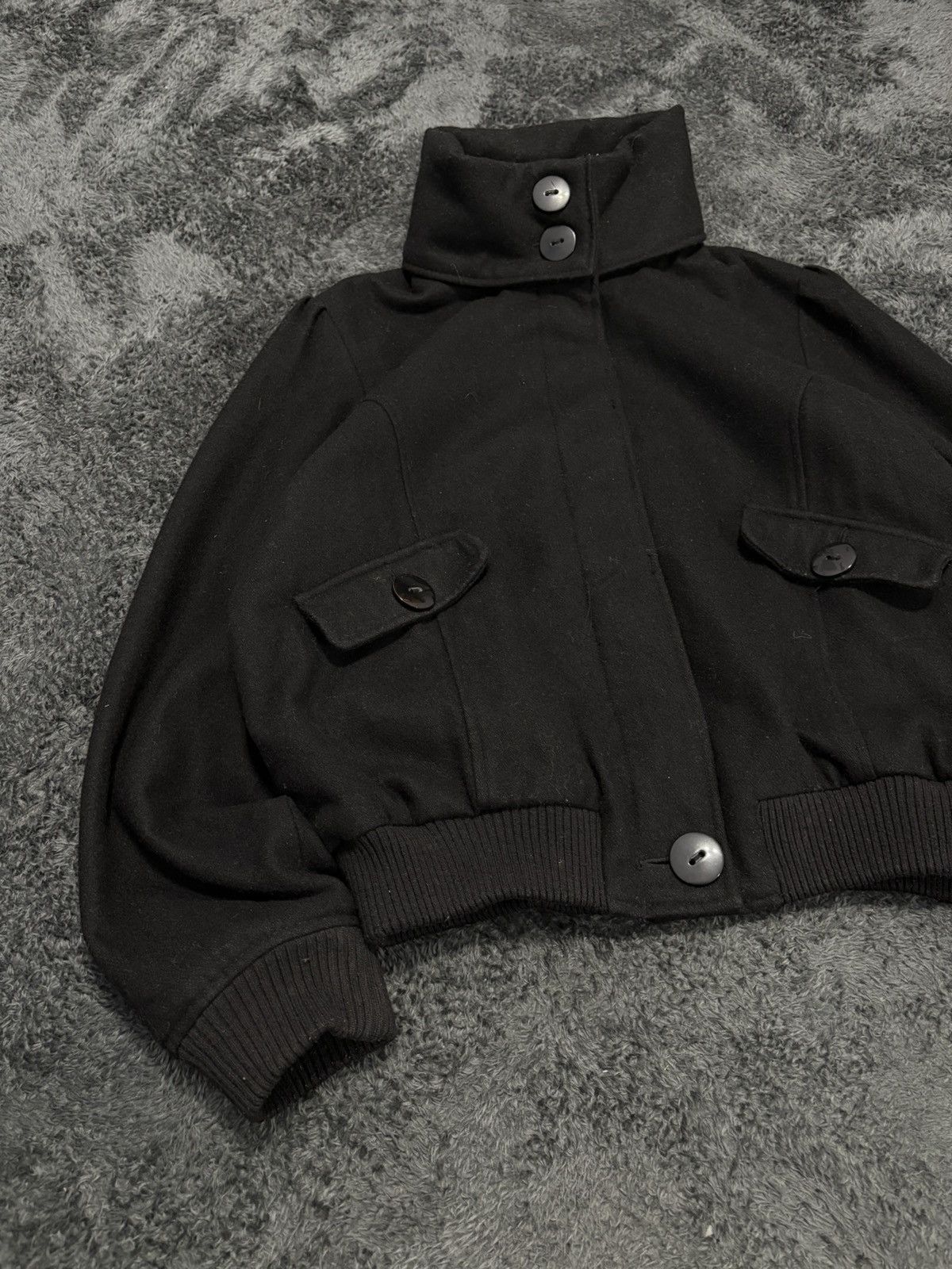 Hysteric Glamour 00s Vintage Y2K High Neck Wool Bomber Jacket Size L / US 10 / IT 46 - 4 Thumbnail