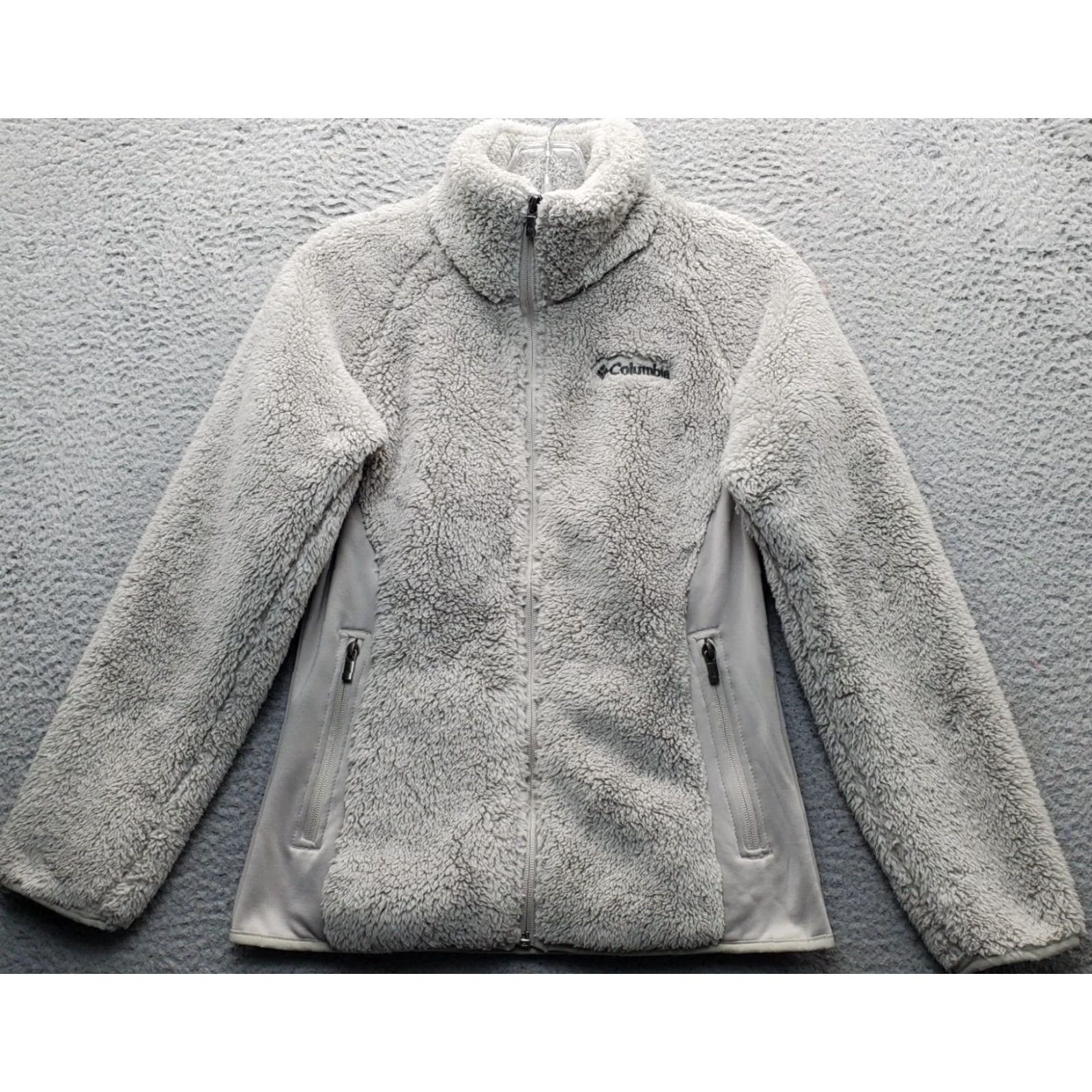 Logo 7 Columbia Teddy Fleece Jacket Womens XS Gray Full Zip Embroidered Logo Outdooroutdoor? Size XS / US 0-2 / IT 36-38 - 2 Thumbnail