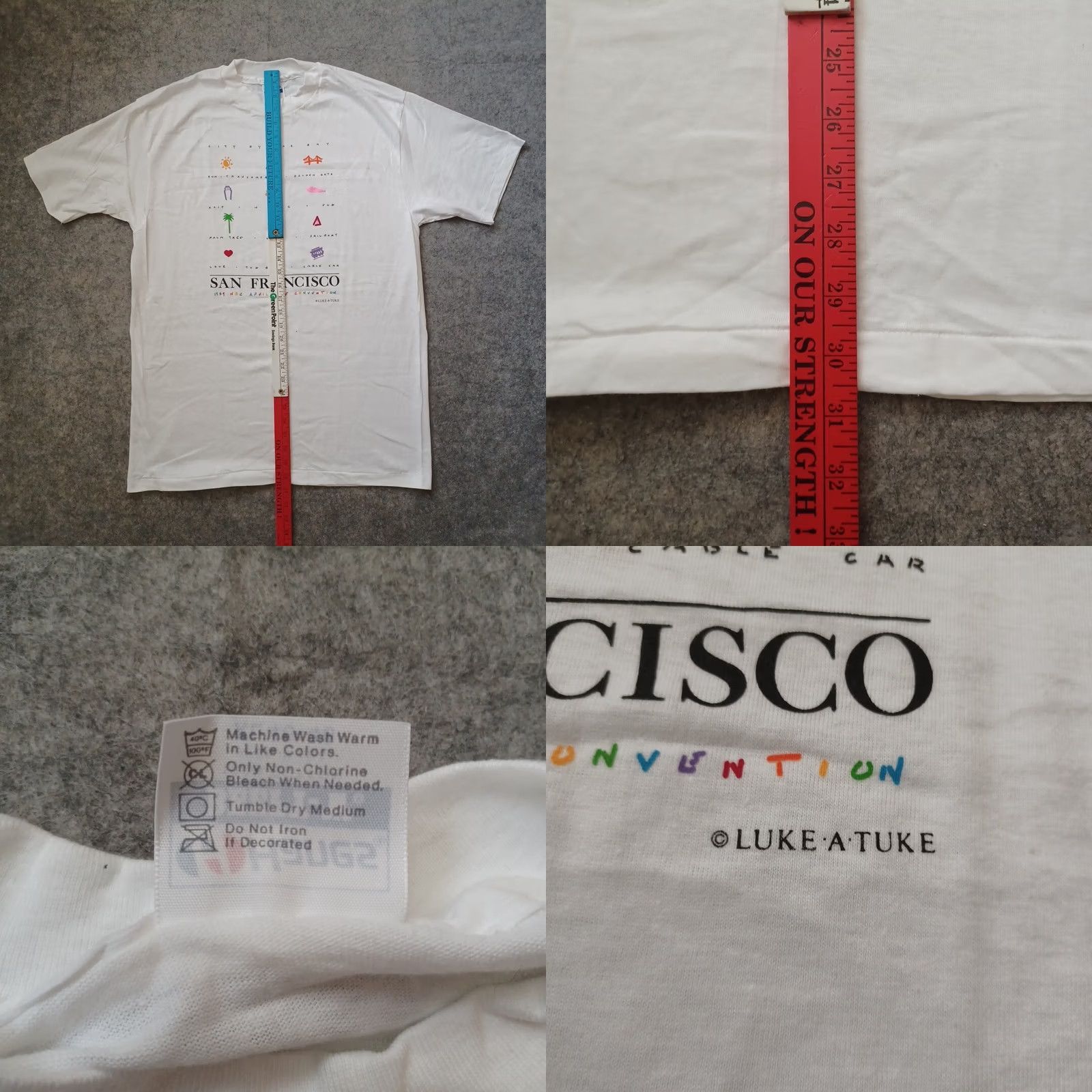 Hanes VINTAGE Hanes Beefy-T San Francisco Shirt XL White USA Mens 80s Retro Crew Neck Short Sleeve Cotton Knit Logo 100% Cotton Size US XL / EU 56 / 4 - 8 Thumbnail