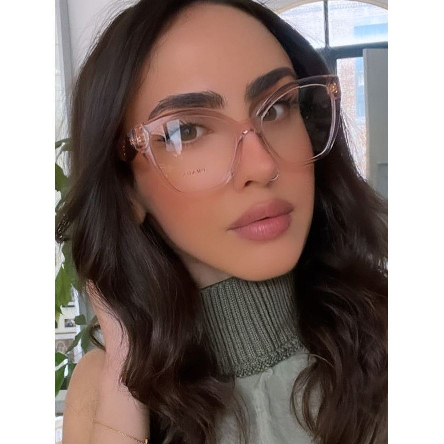Prada NEW Prada PR20V Eyeglasses Frames in Peach Pink Transparent Size ONE SIZE - 2 Thumbnail