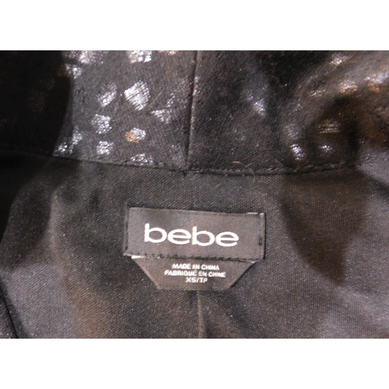 Bebe bebe Blazer Shirt Womens XS Black Lined Polyester Casual Geometric Winter Basic Jacket Blazer XS Women Size XS / US 0-2 / IT 36-38 - 5 Thumbnail