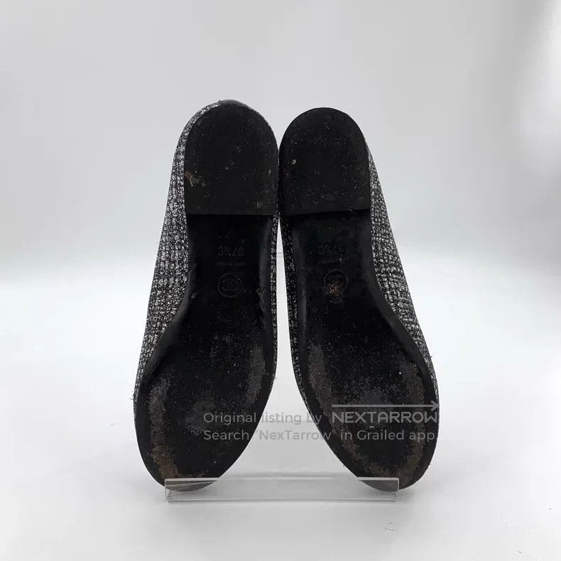 Chanel Chanel Black logo woven tweed casual single shoes Size US 7 / IT 37 - 5 Thumbnail