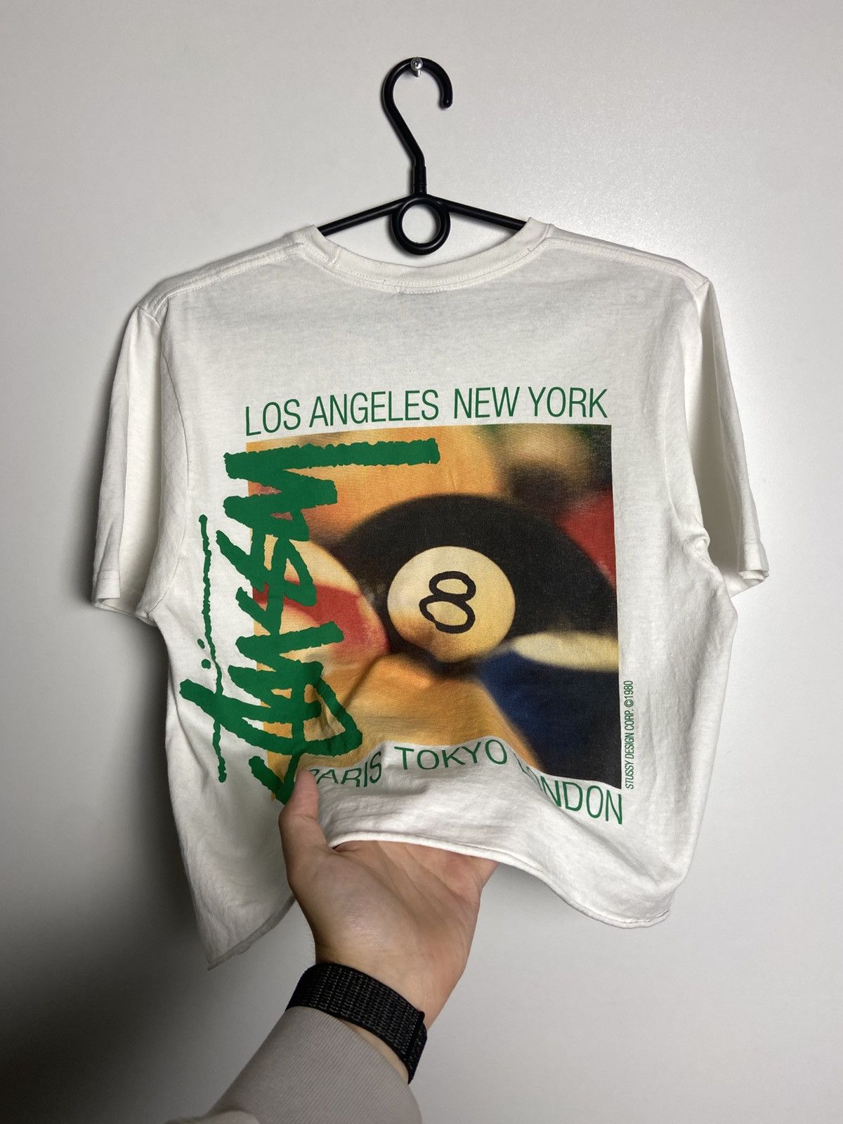 Vision Streetwear Stussy 8 Ball Billiards 1980 Cropped T-Shirt S Size Size US S / EU 44-46 / 1 - 16 Thumbnail