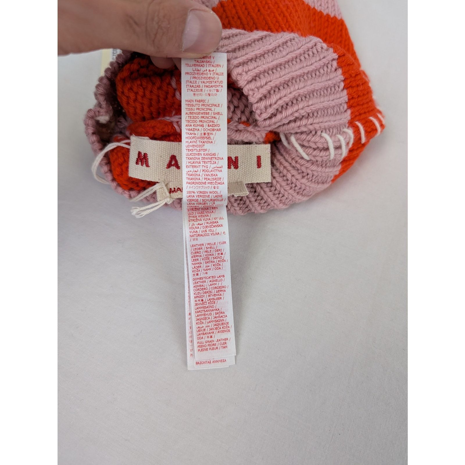 Marni o1rshd1 Size: M / Balaclava Scarf Cap / Hat in Red Stripe Size ONE SIZE - 13 Thumbnail