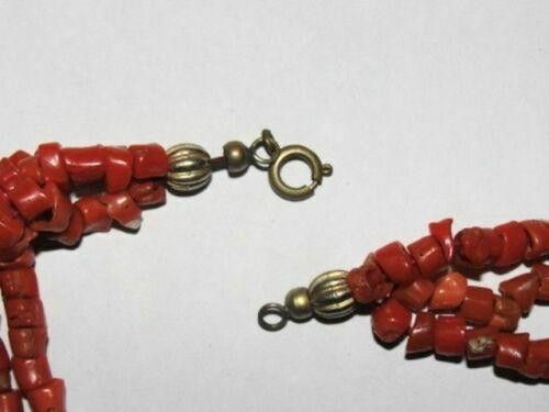 Triple Strand Mediterranean Red Coral Bead Necklace