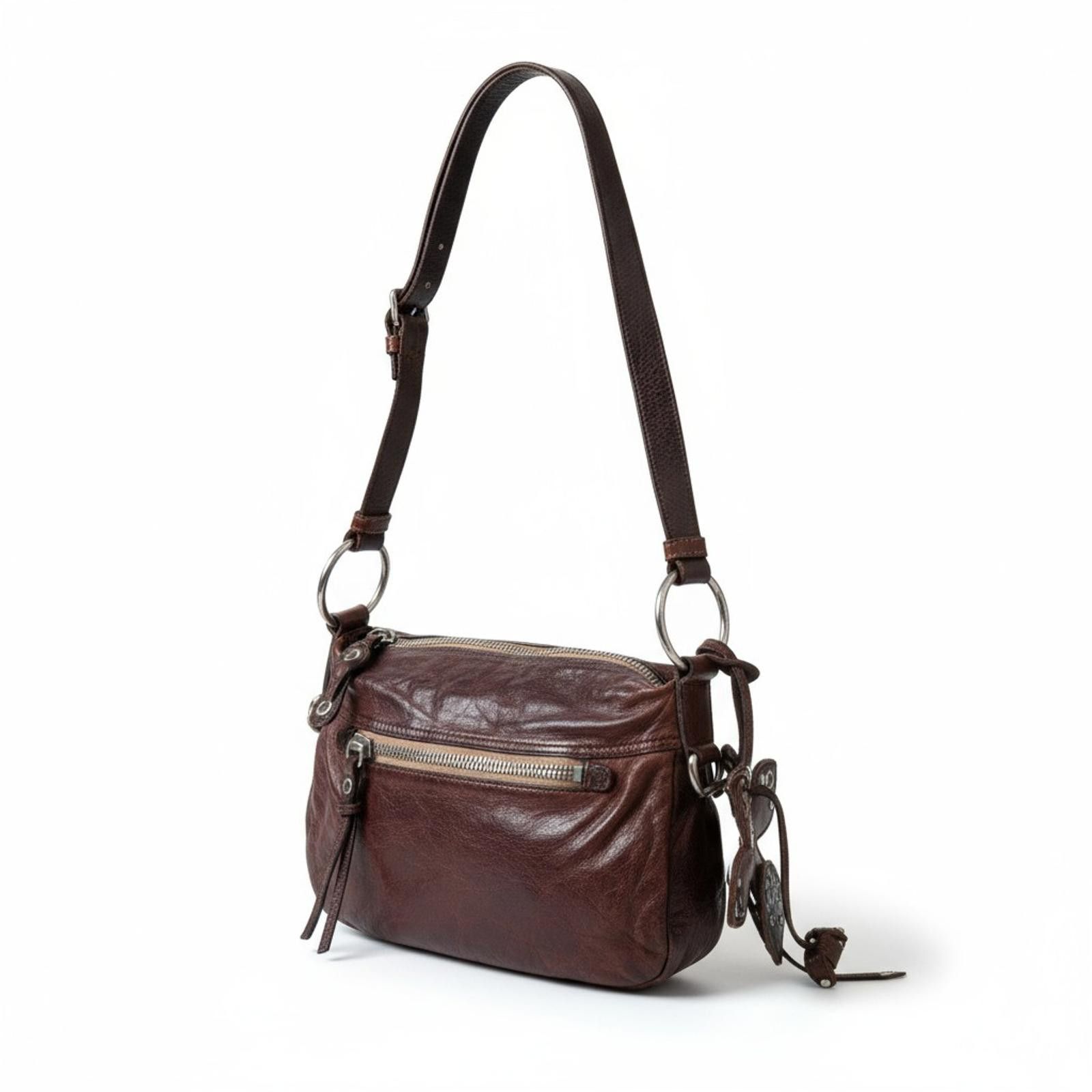 Miu Miu Miu Miu- Brown Leather Women's Shoulder Bag with Butterfly- Size ONE SIZE - 1 Thumbnail