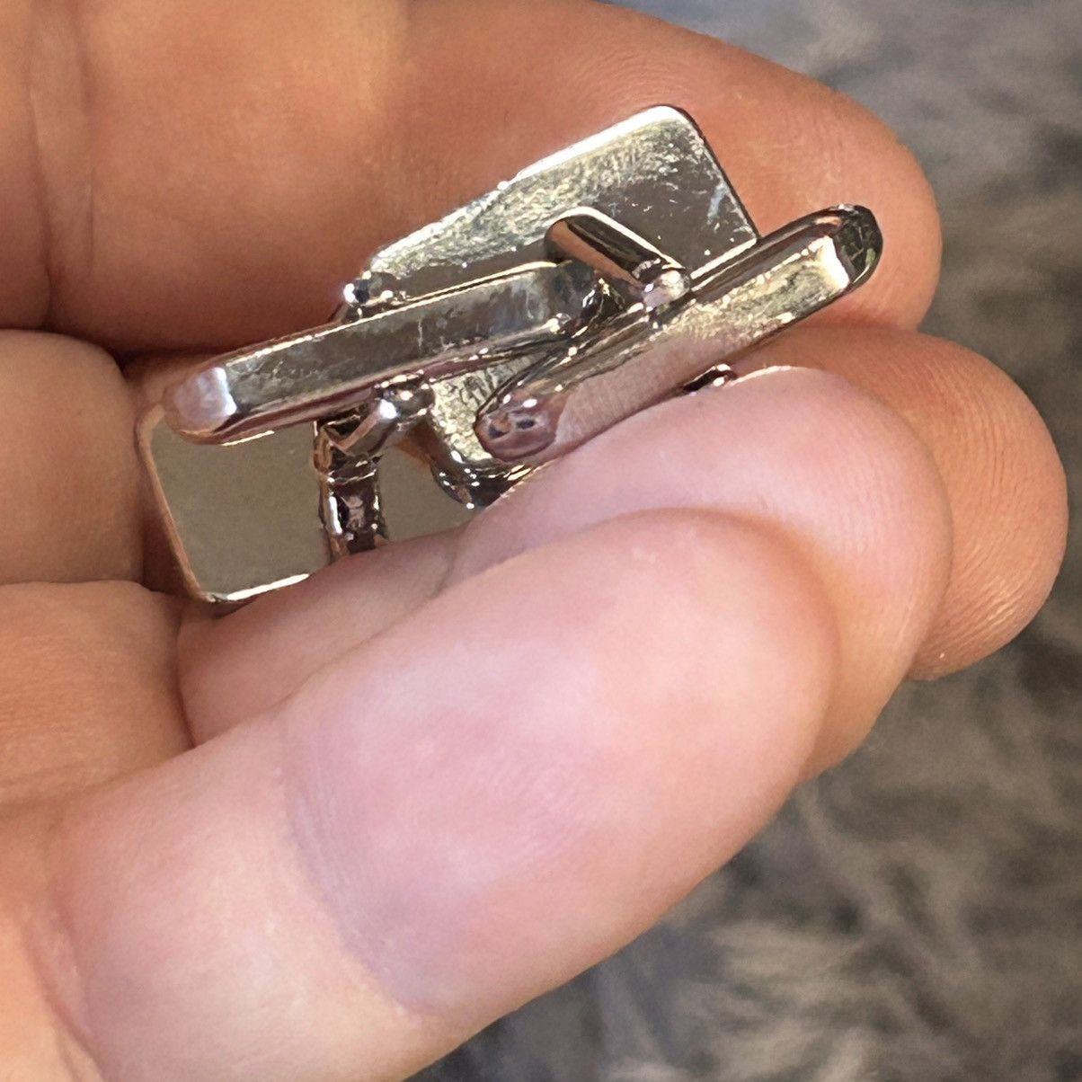 Vintage Modern gentleman’s cat eye glass bar tilt style cuff links Size ONE SIZE - 8 Thumbnail