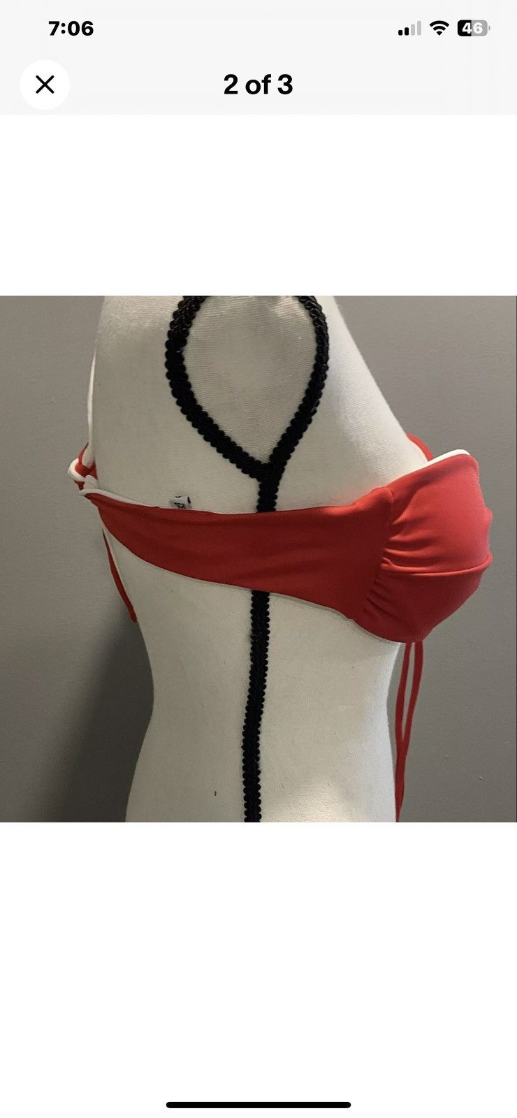 Other NEW W/O TAGS Red & White Swim Suit Top Size M / US 6-8 / IT 42-44 - 2 Thumbnail