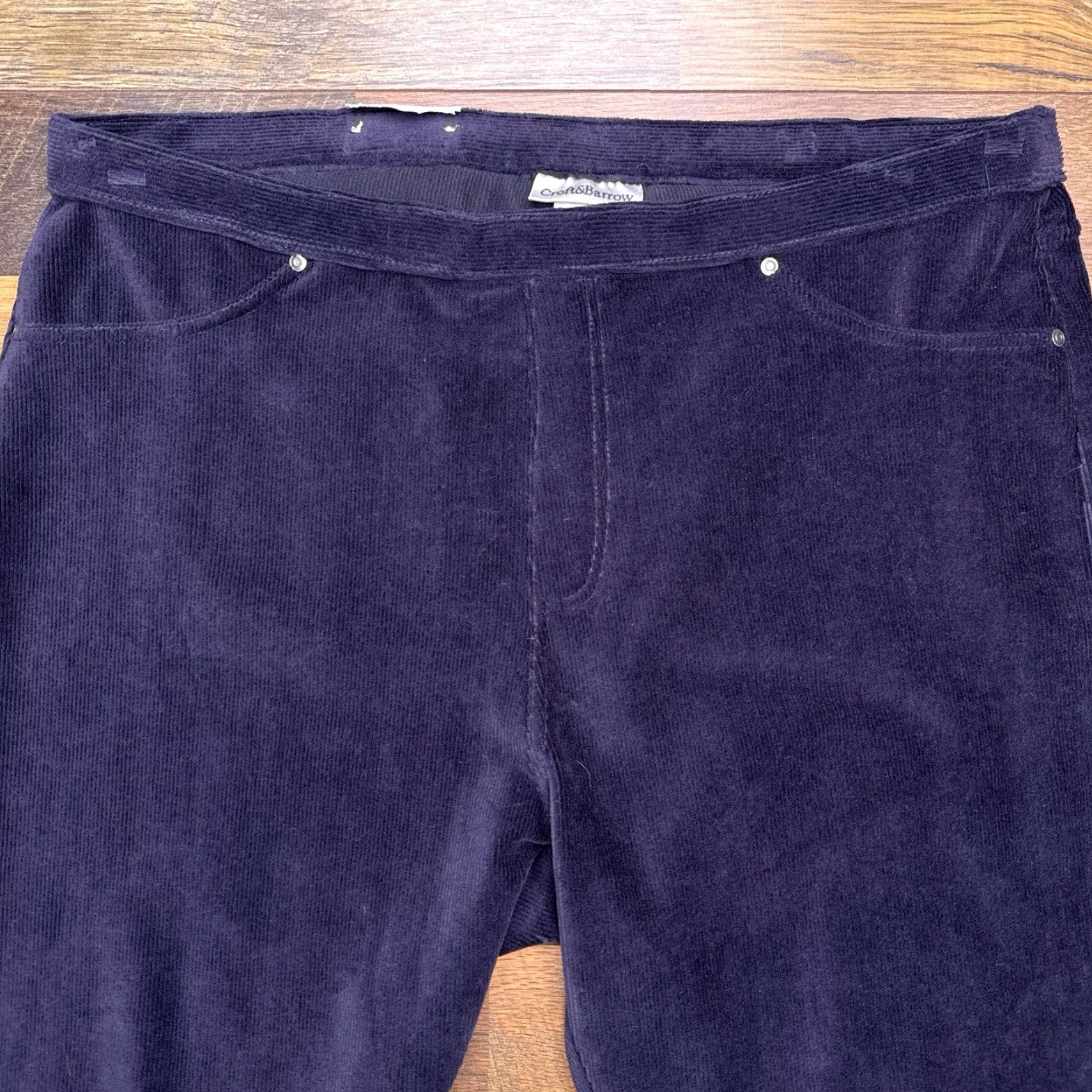 Croft & Barrow Croft Barrow Corduroy Legging Womens XL Navy Stretch Comfort Waist New Size 40" / US 18 - 2 Thumbnail