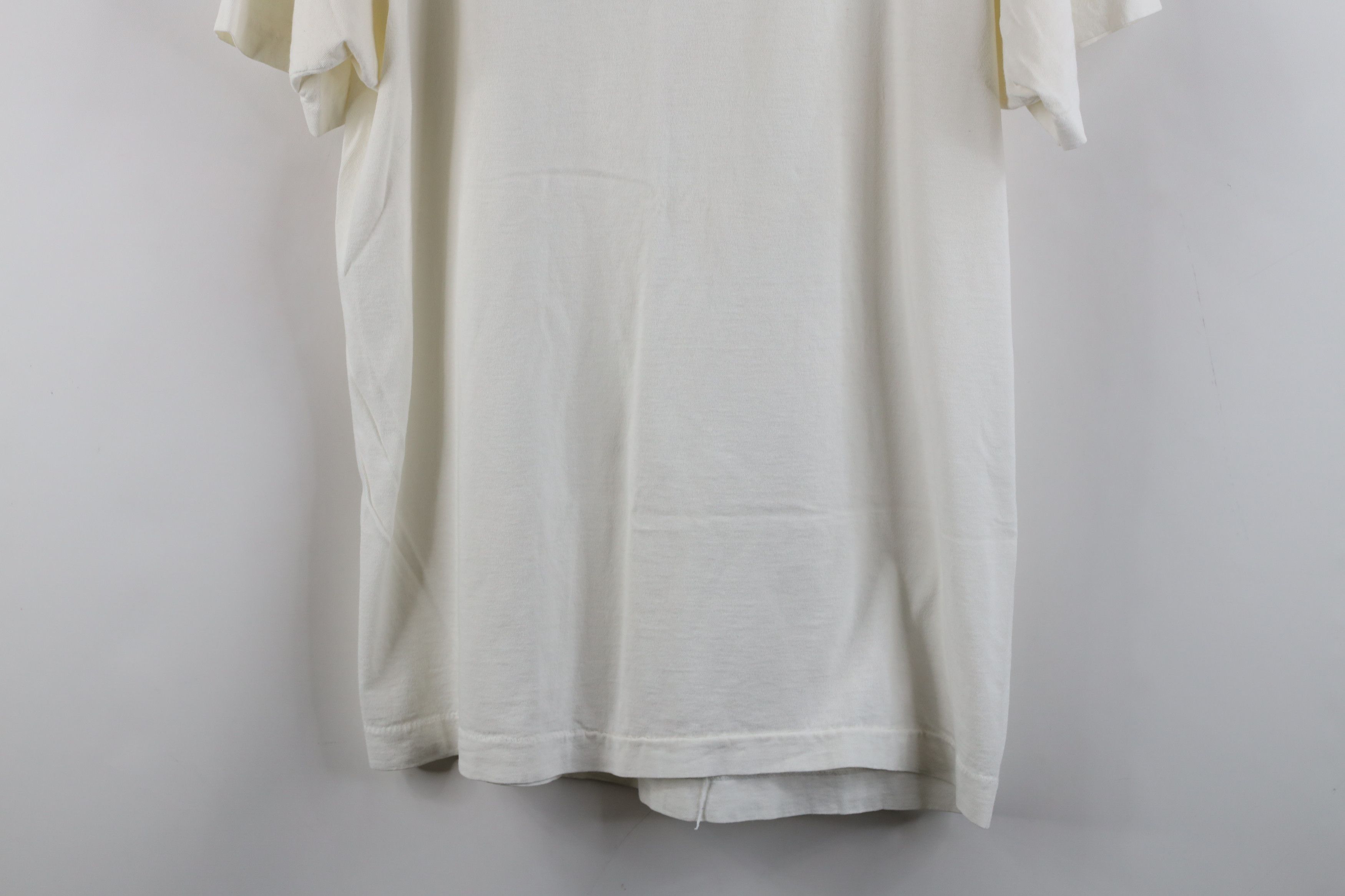Vintage Vintage 70s Streetwear Blank Cotton V-Neck T-Shirt White USA Size US XL / EU 56 / 4 - 3 Thumbnail