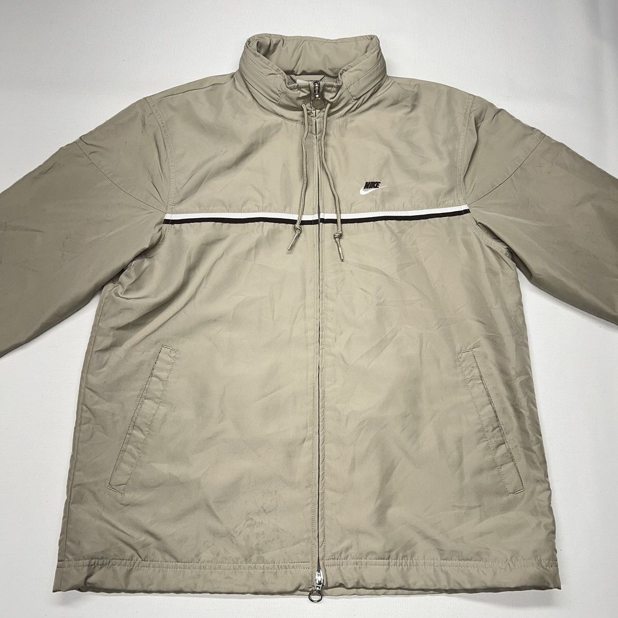 Nike × Vintage VTG Nike Varsity Jacket Brown Coaches Windbreaker Grey Tag Size US M / EU 48-50 / 2 - 2 Thumbnail