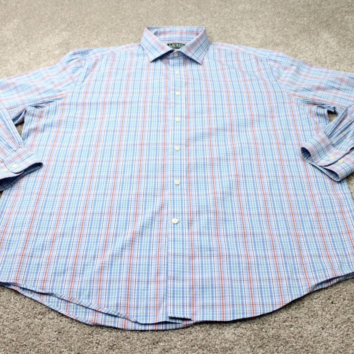 Ralph Lauren LAUREN Ralph Lauren Shirt Men 18, 34/35 Blue Regular Fit Performance Stretch L/S Shirt Mens 18 Blue 70% Cotton 26% Nylon 4% Elastane Size US XXL / EU 58 / 5 - 3 Thumbnail