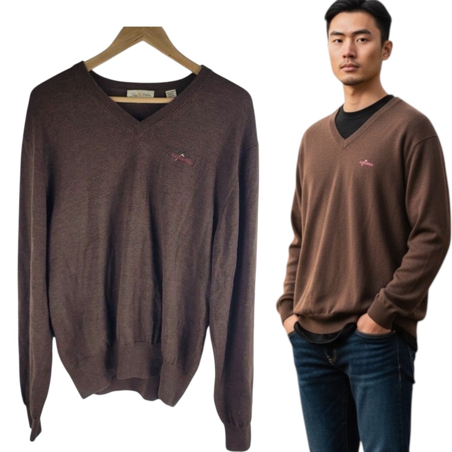 Peter Millar Peter Millar Italian Merino Wool Sweater Long Sleeve Brown Size US XL / EU 56 / 4 - 1 Thumbnail