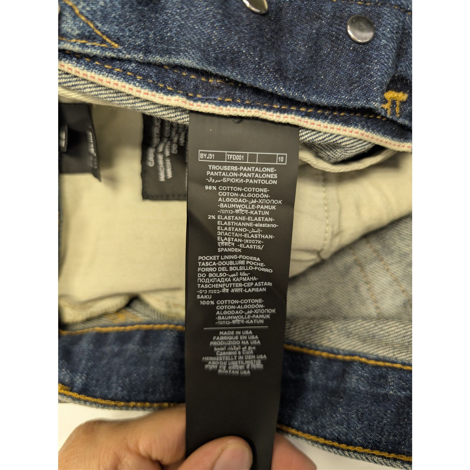 Tom Ford o1rshd1 Slim Fit Denim Jeans in Washed Dark Indigo Size US 32 / EU 48 - 18 Thumbnail