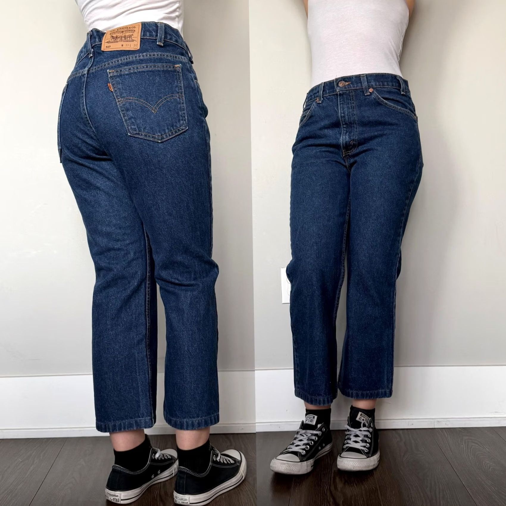 Levi's VINTAGE Levi's 517 Bootcut Jeans Mens 30x25 Blue Dark Wash Regular Fit Denim Classic Jeans Size 30" / US 8 / IT 44 - 2 Thumbnail