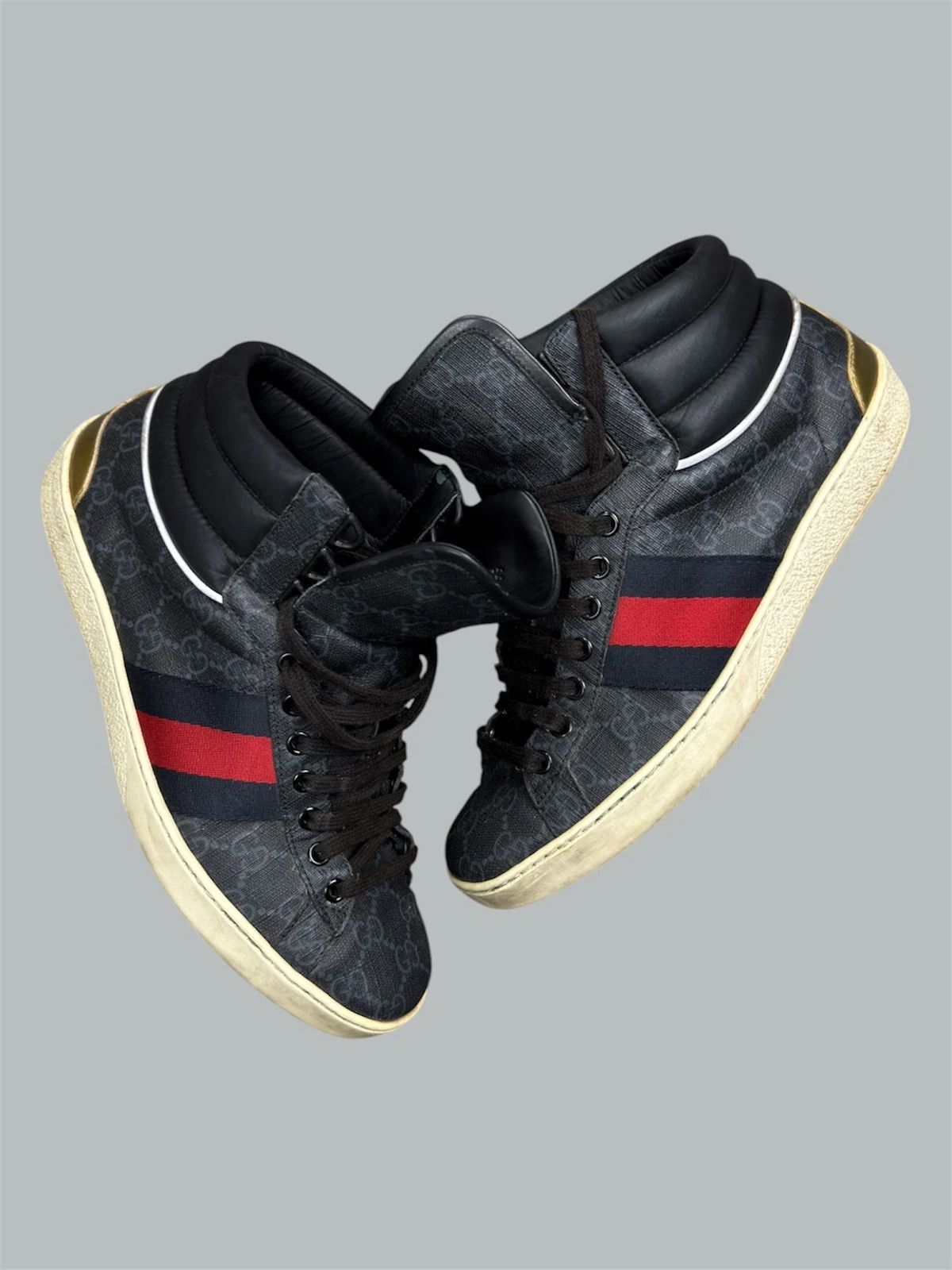 Gucci Gucci GG monogram supreme canvas high top trainers Size US 8 / EU 41 - 2 Thumbnail