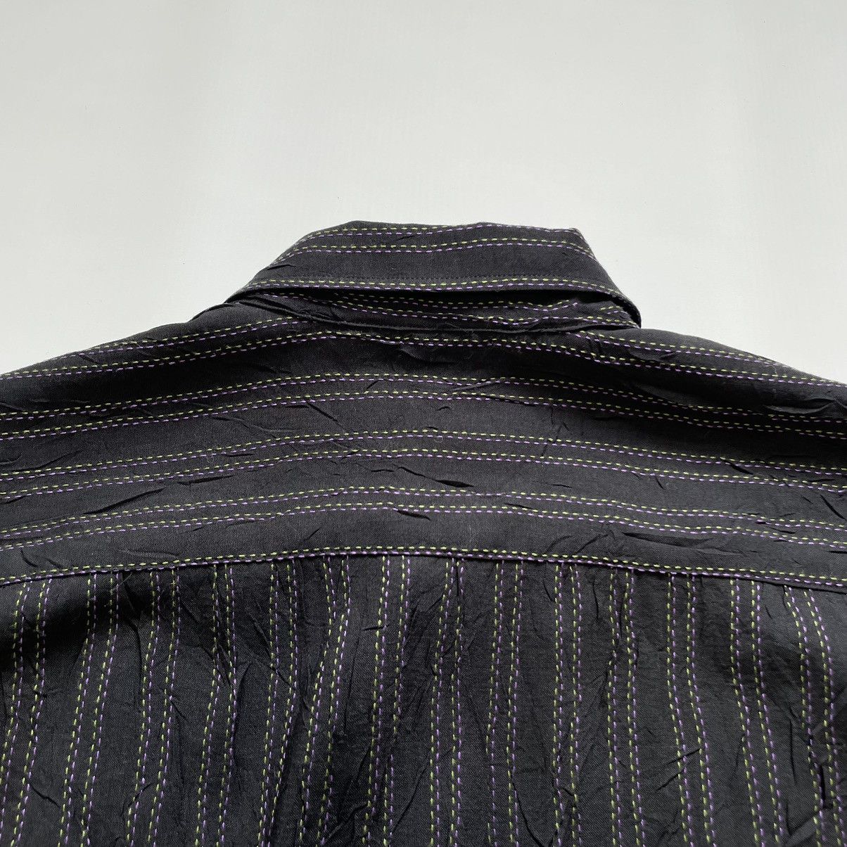 Issey Miyake Black Creased Nylon Multi Stitch Shirt Size US XL / EU 56 / 4 - 16 Thumbnail