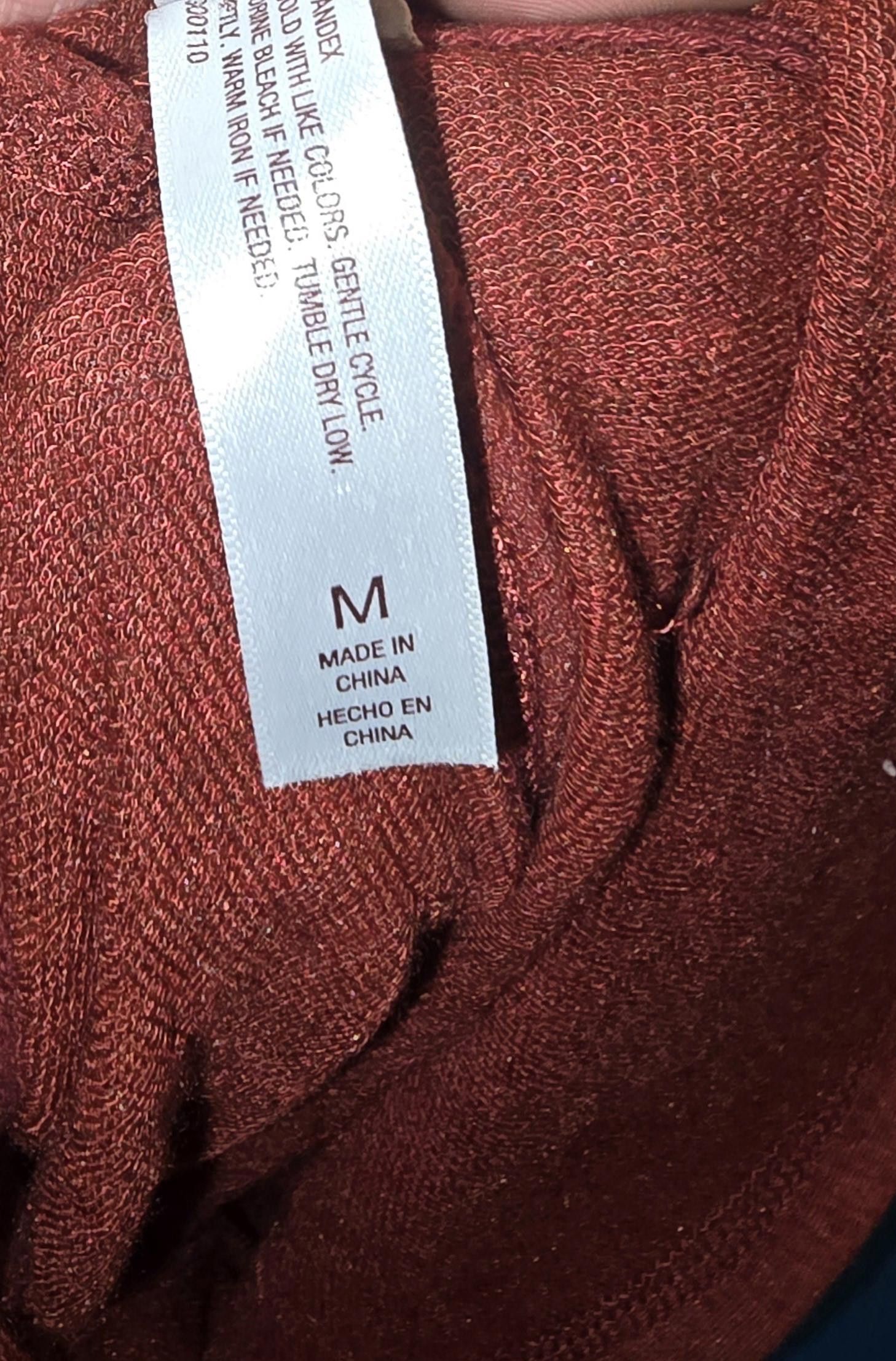 Designer Cozy Red Hooded Pullover Sweatshirt Size M / US 6-8 / IT 42-44 - 2 Thumbnail