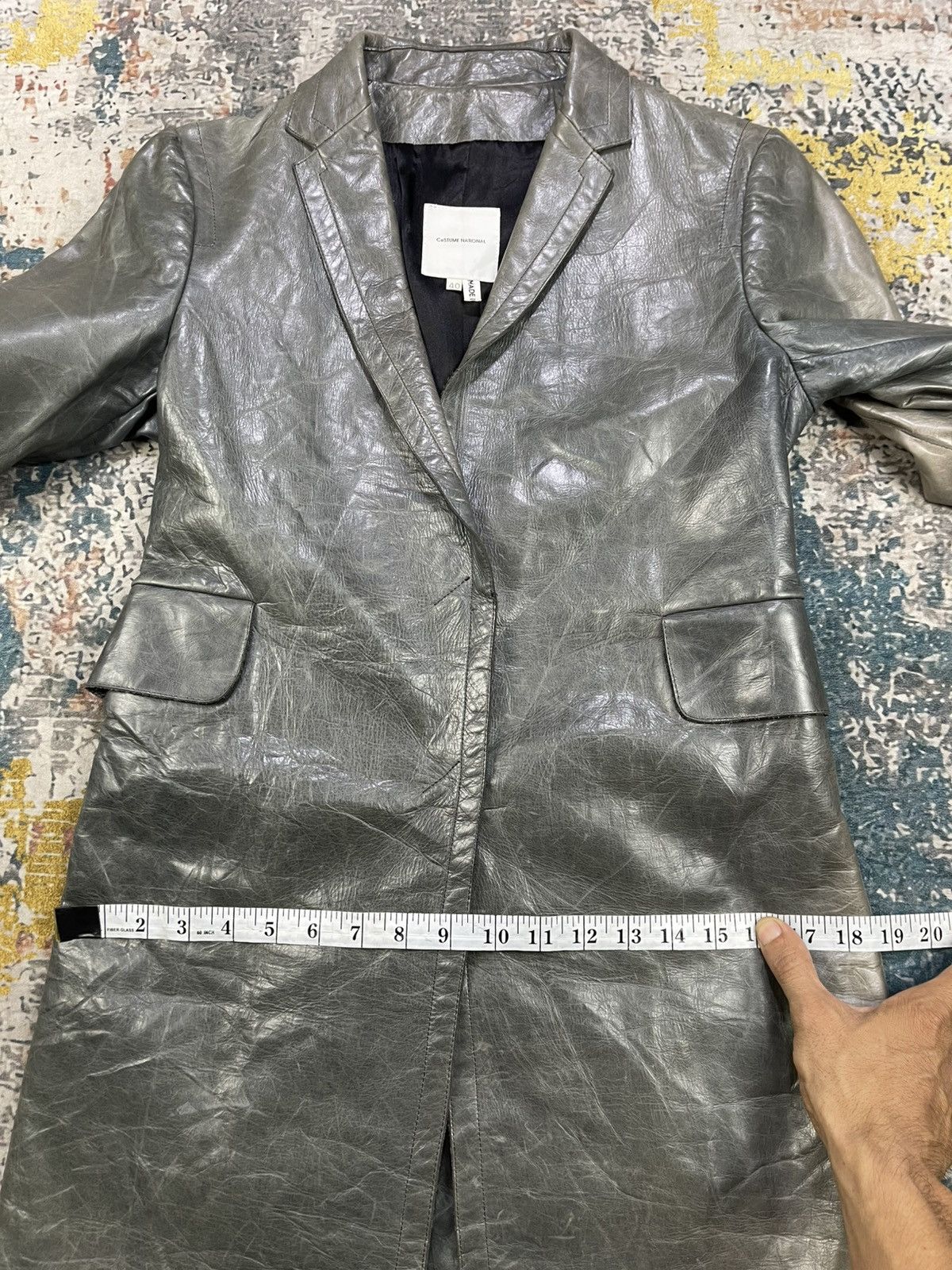 Costume National CoSTUME National Distressed Leather Trench Coat Size S / US 4 / IT 40 - 15 Thumbnail