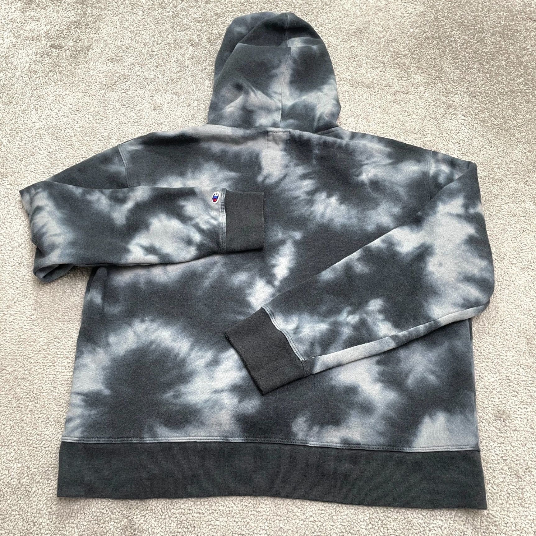 Champion Champion Hoodie Tie-Dye Womens L Blue Pullover Sweatshirt Casual Fleece Size L / US 10 / IT 46 - 2 Thumbnail
